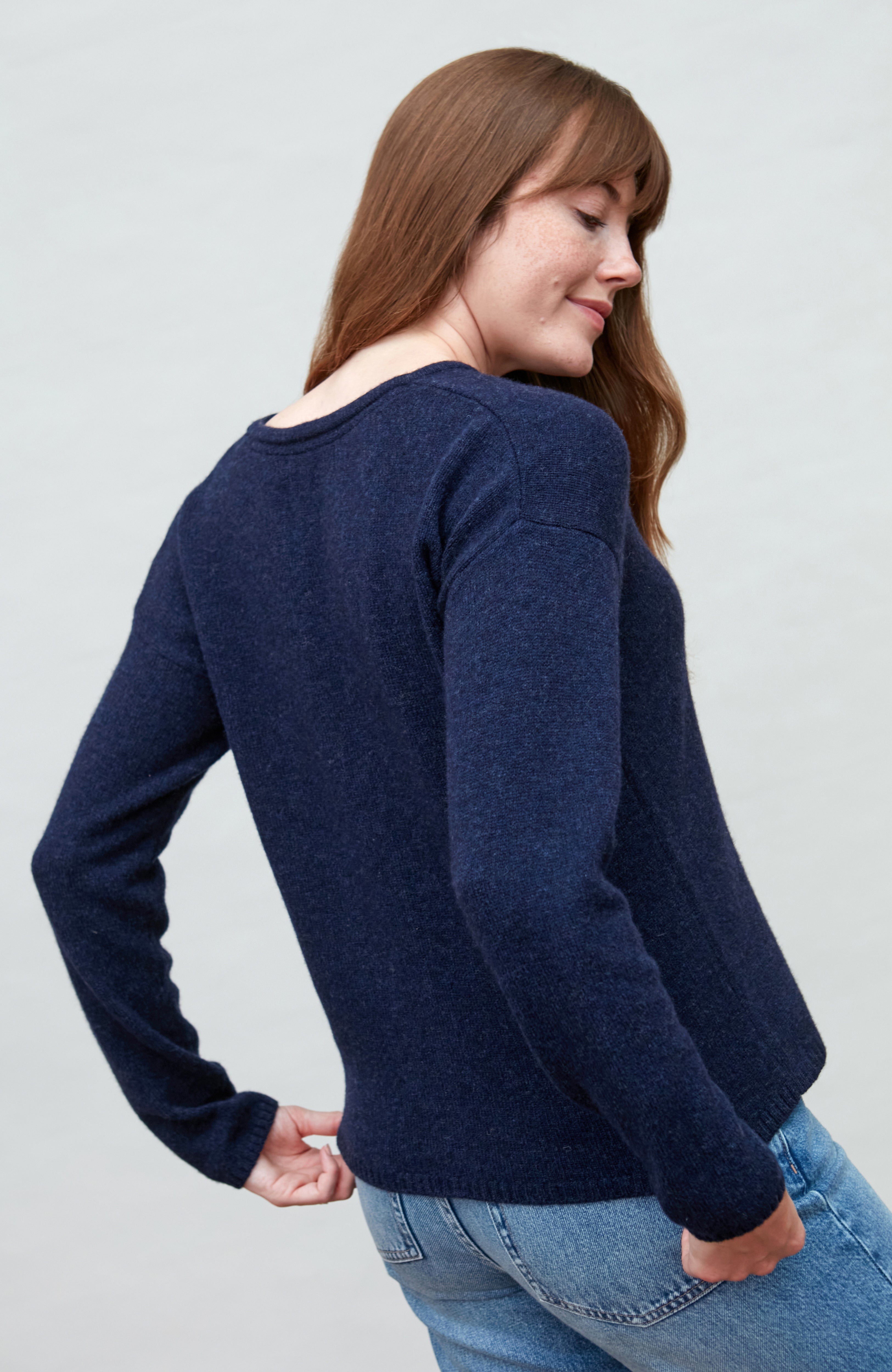Womens Lambswool Crew Neck Cardigan