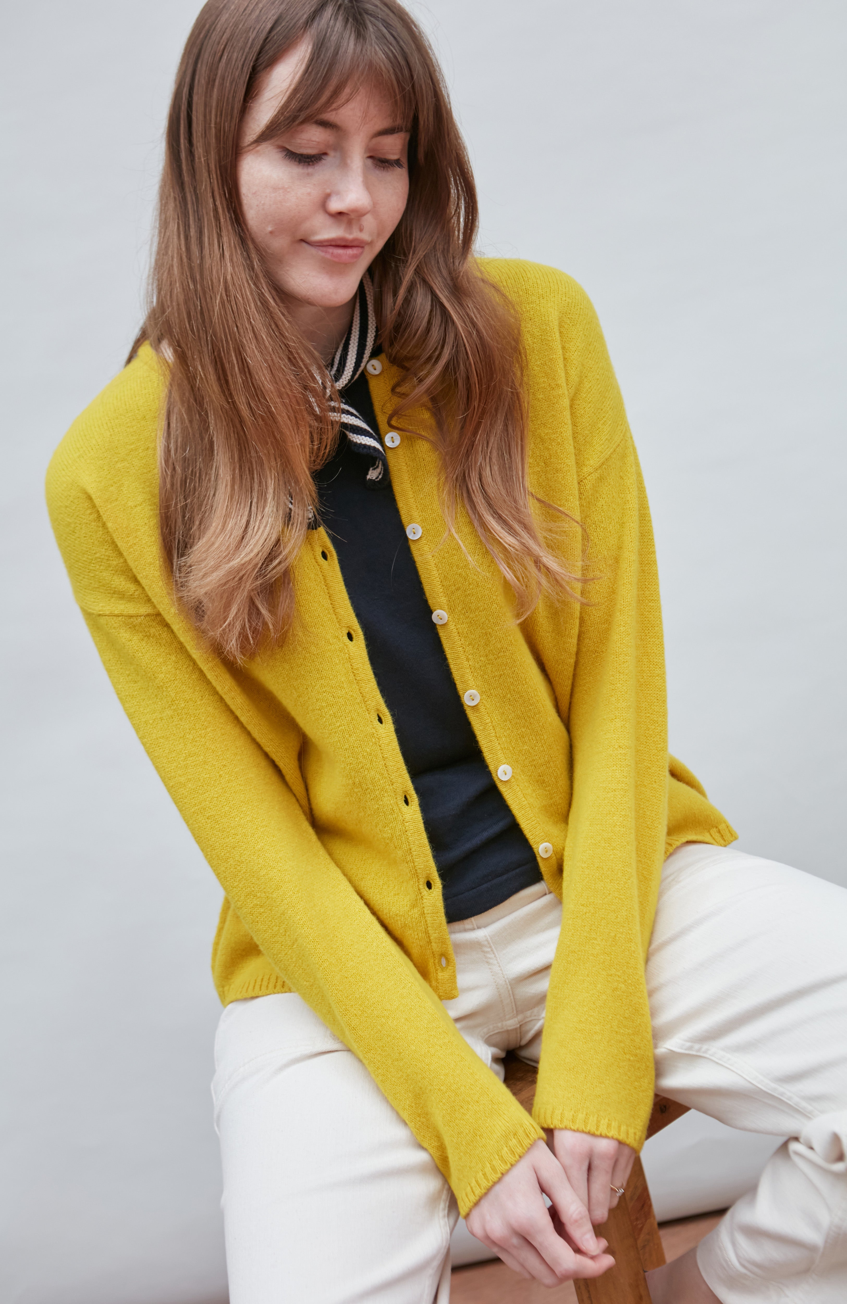 Womens Lambswool Crew Neck Cardigan