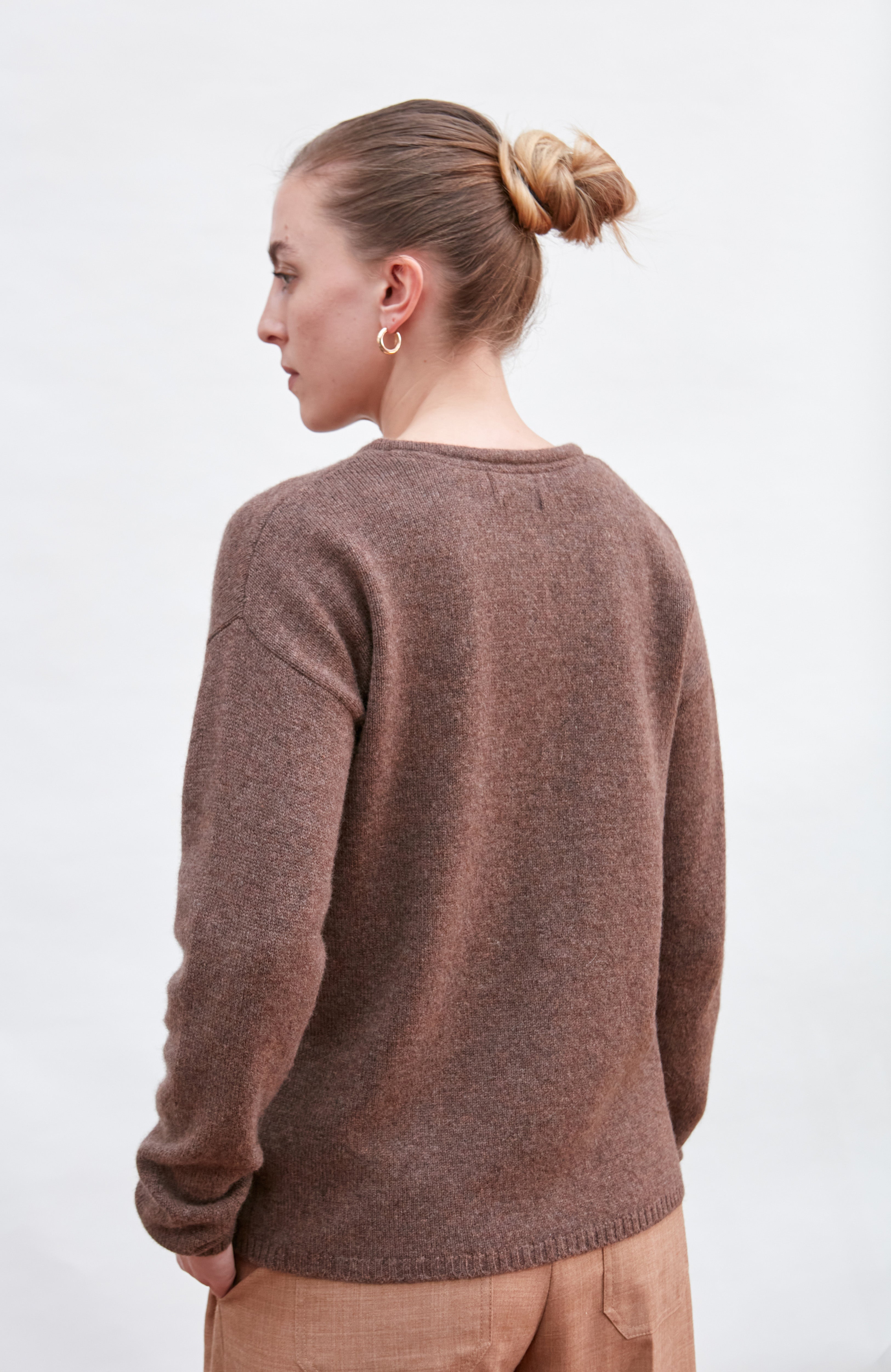 Womens Lambswool Crew Neck Cardigan