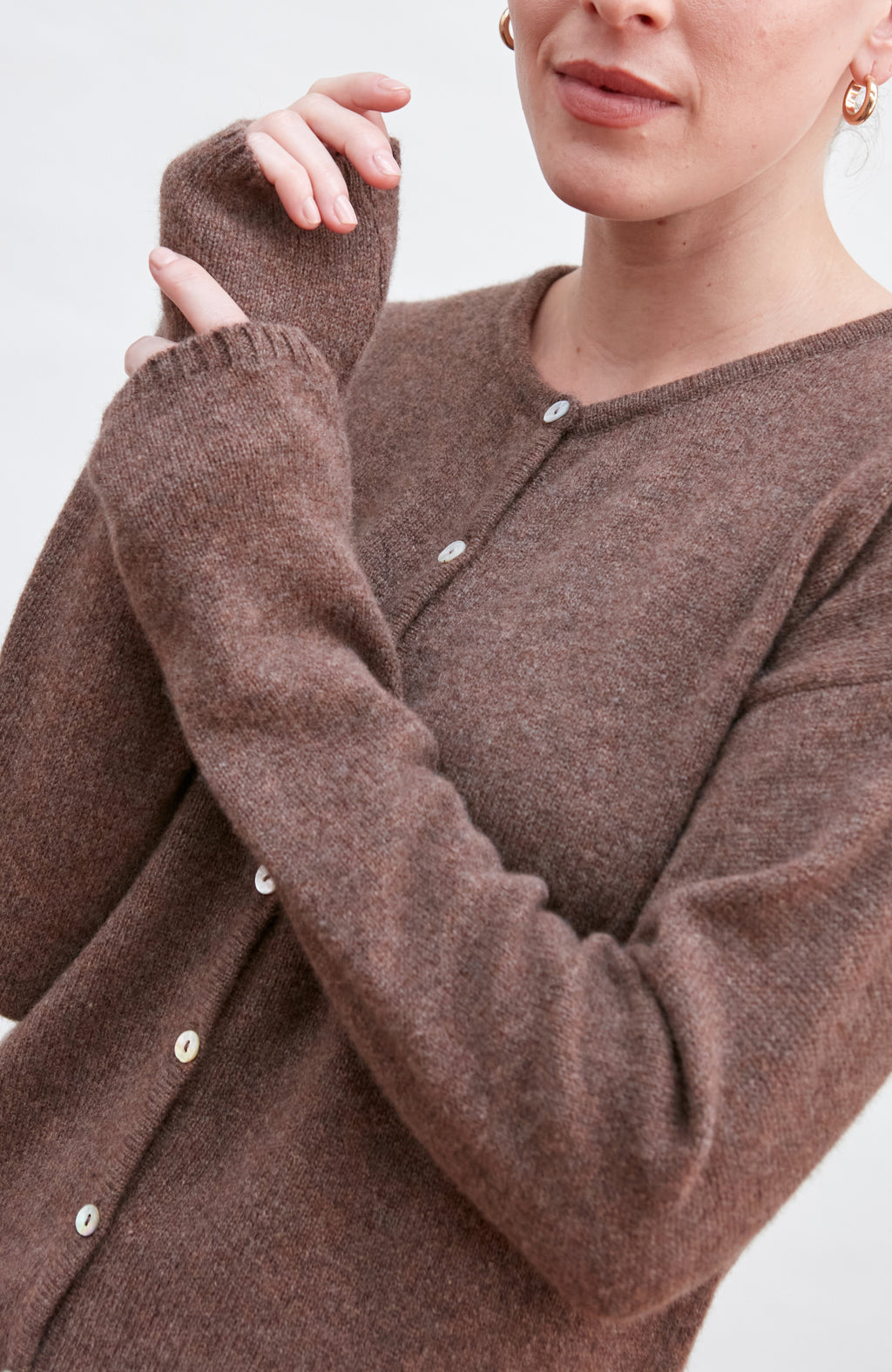 Womens Lambswool Crew Neck Cardigan