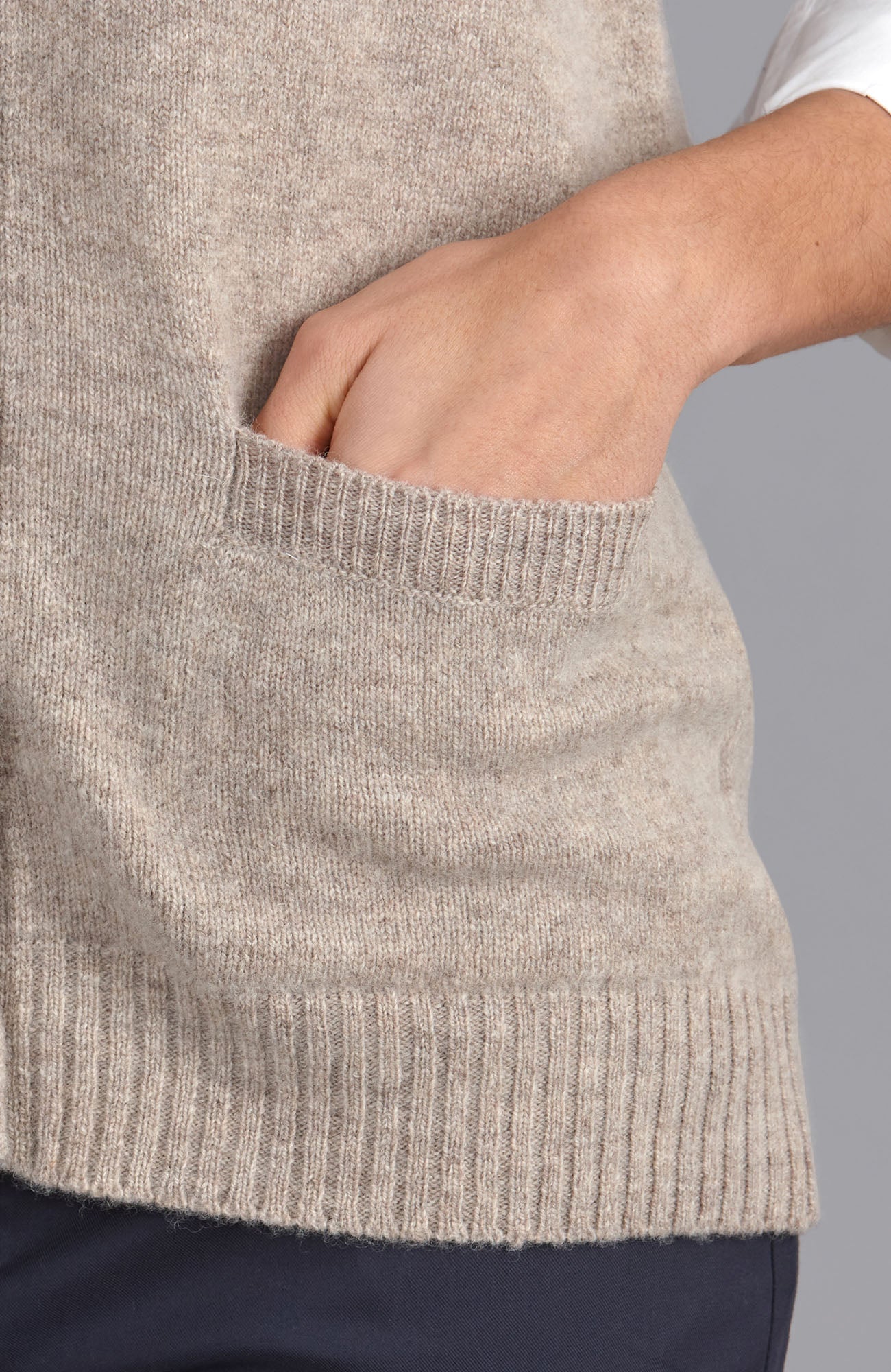 Womens Lambswool V Neck Waistcoat with Pockets