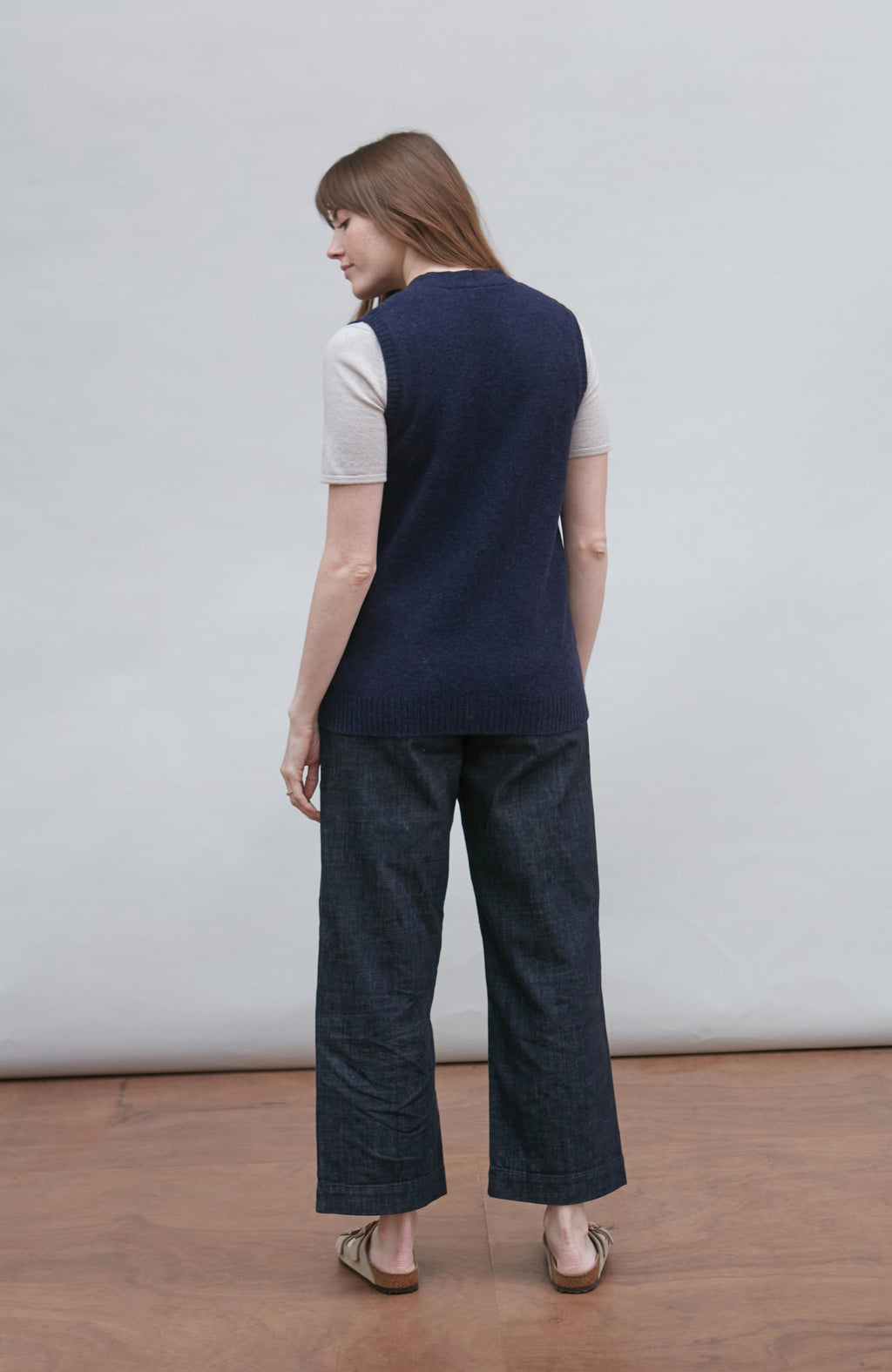 Womens Lambswool V Neck Waistcoat with Pockets