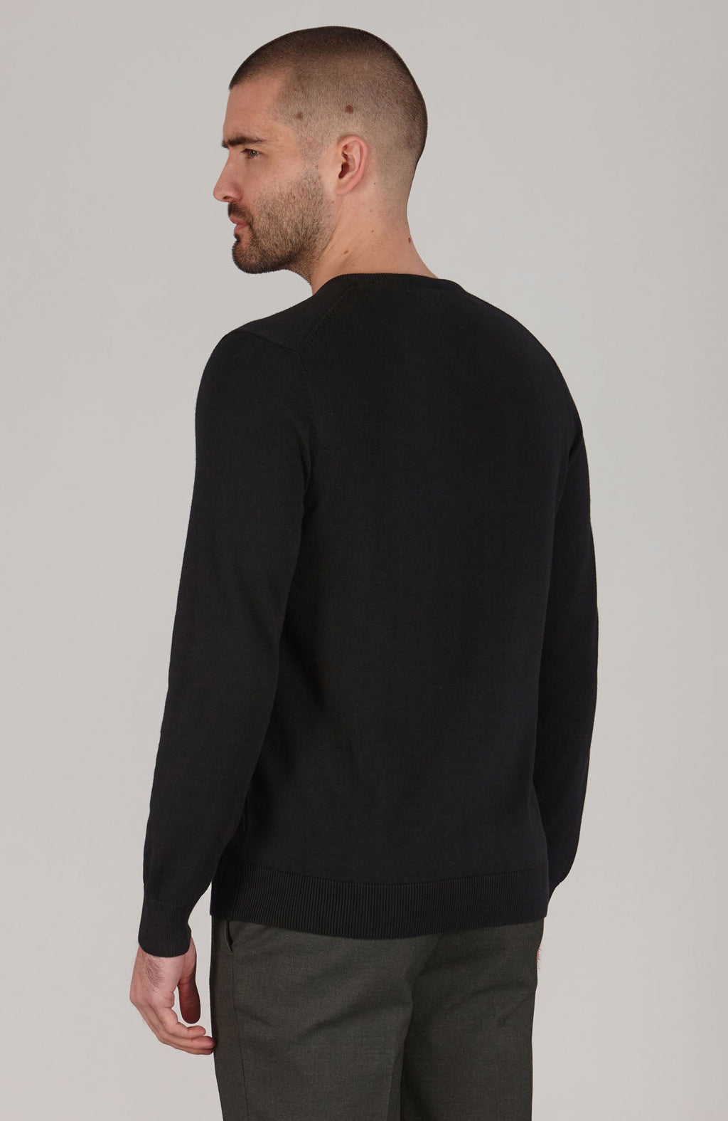 Mens Lighweight Cotton V-Neck Jumper