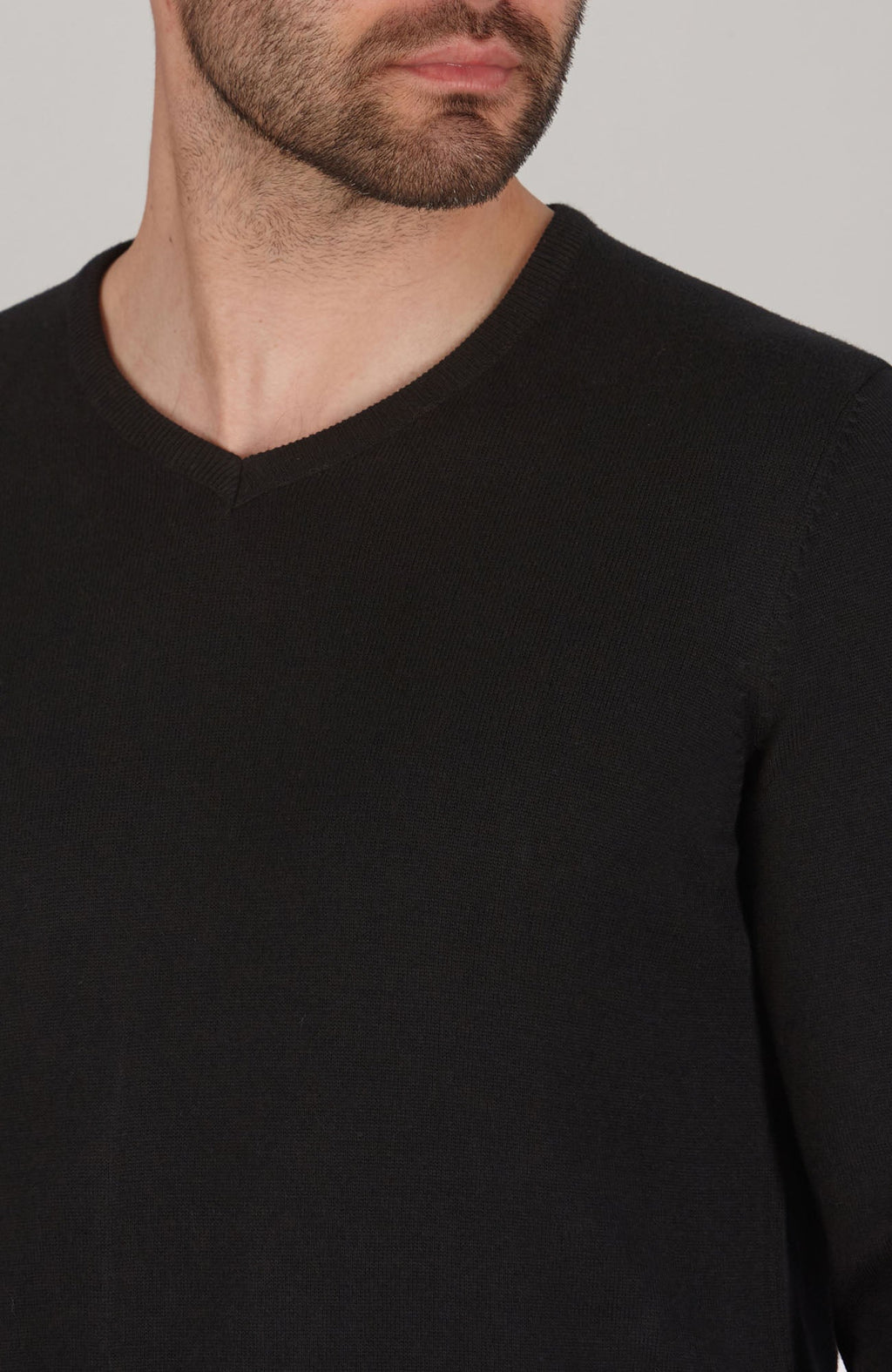 Mens Lighweight Cotton V-Neck Jumper