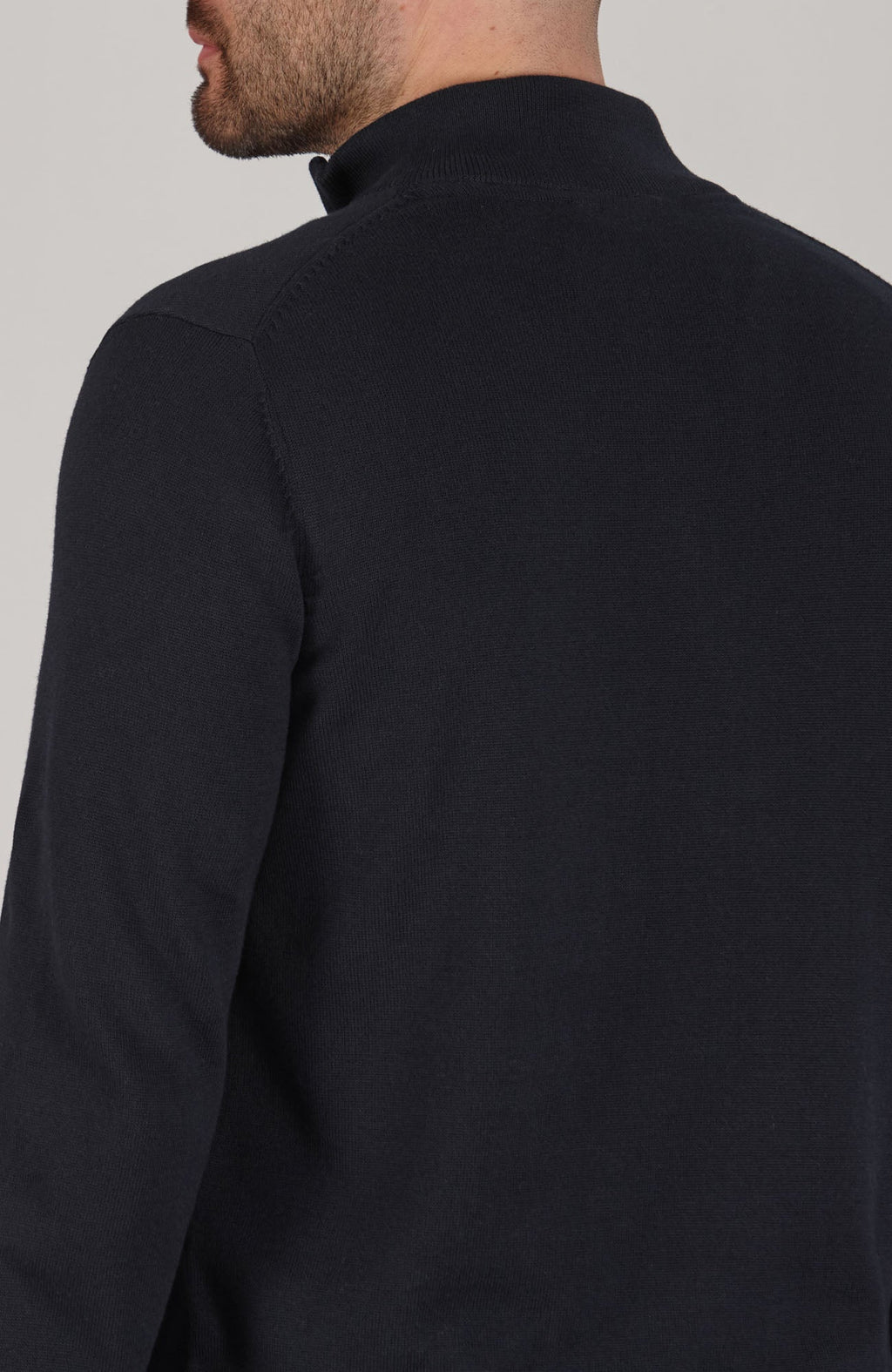 Mens Lightweight Cotton Zip Neck Jumper