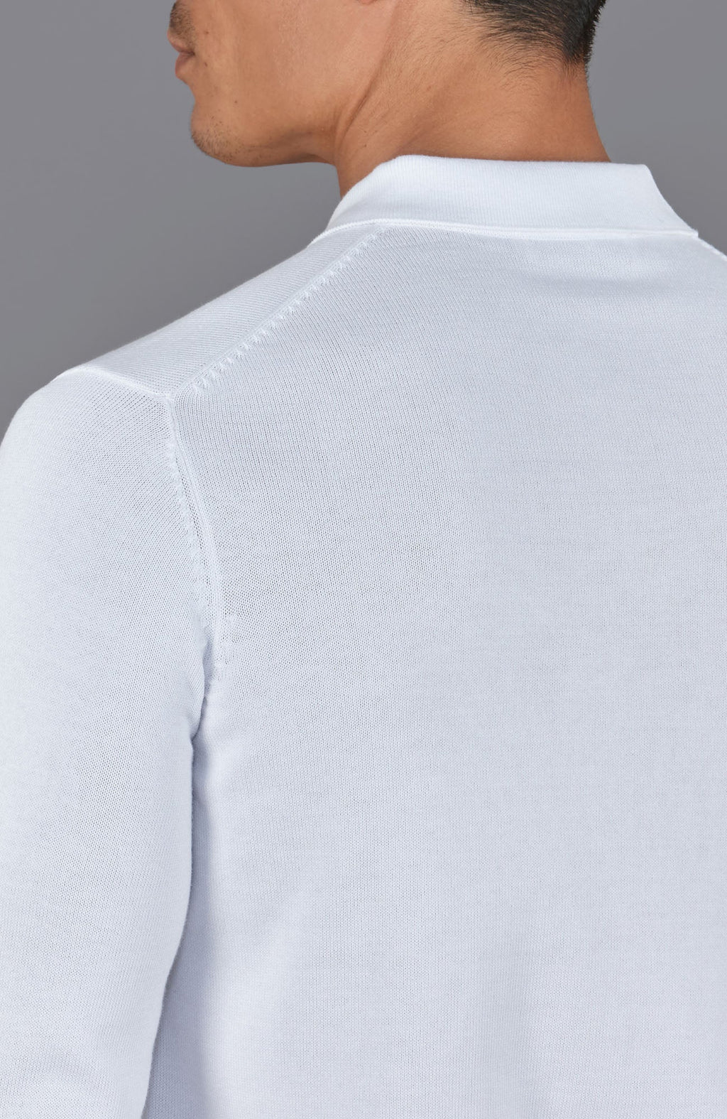 Mens Lightweight Cotton Long Sleeve Knitted Polo Shirt