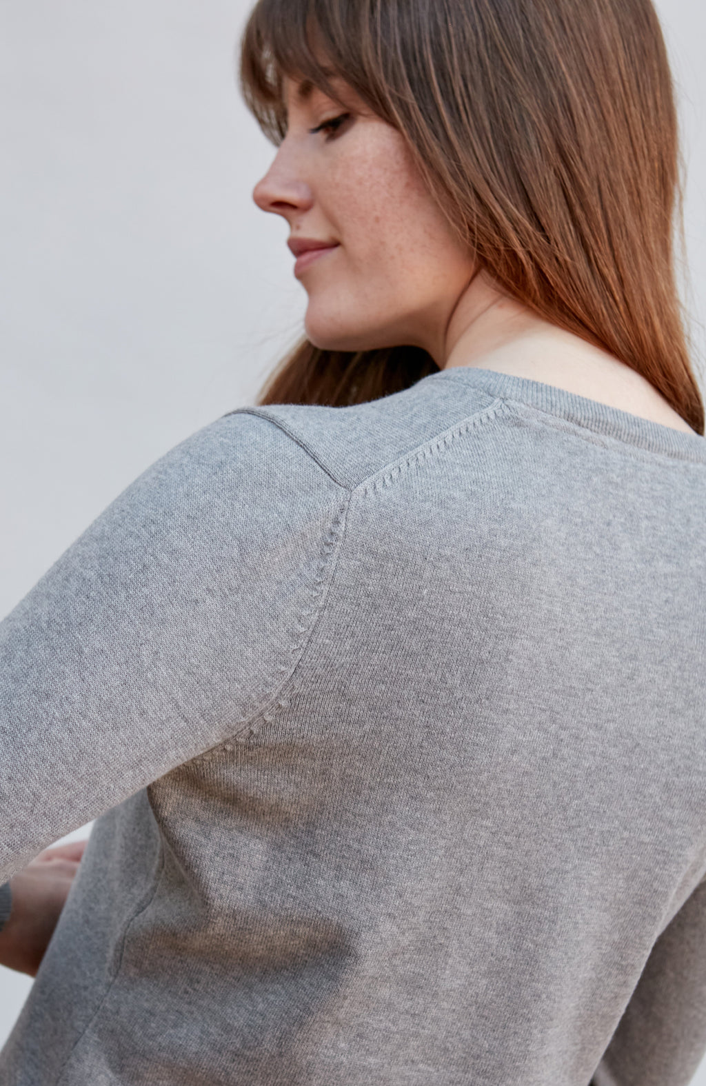 Womens Pure Cotton V-Neck Jumper