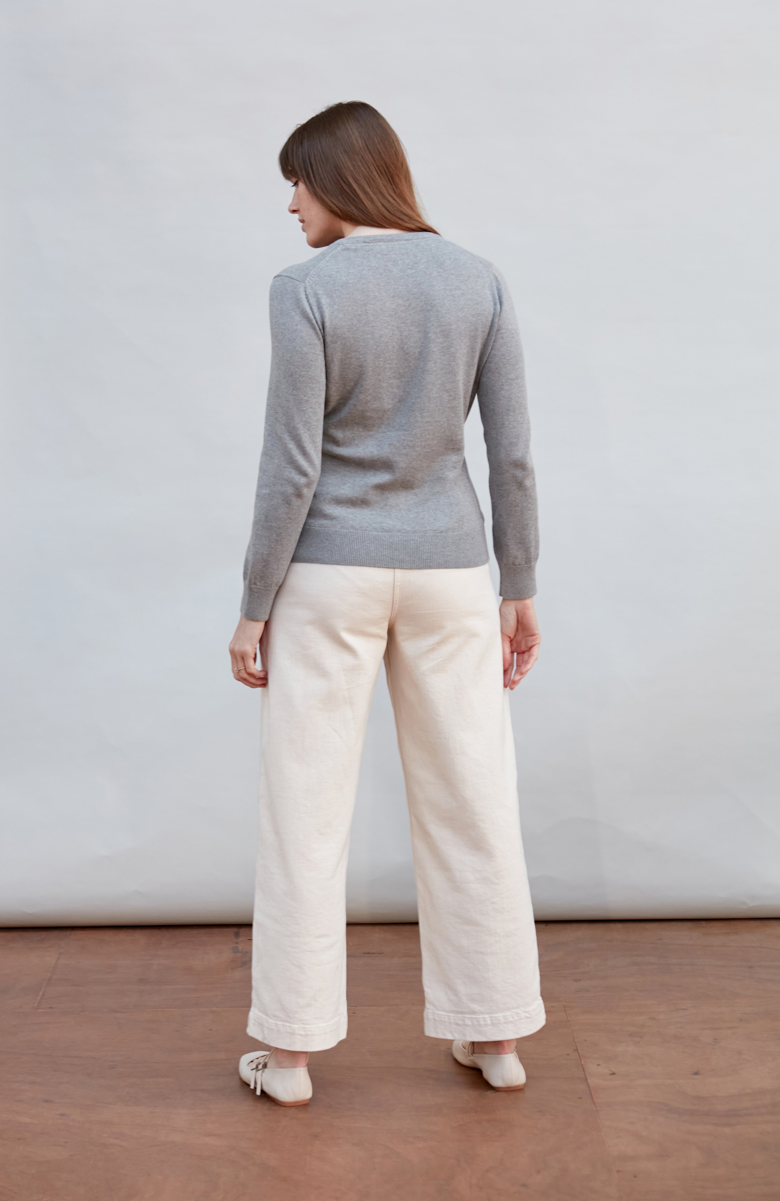 Womens Pure Cotton V-Neck Jumper