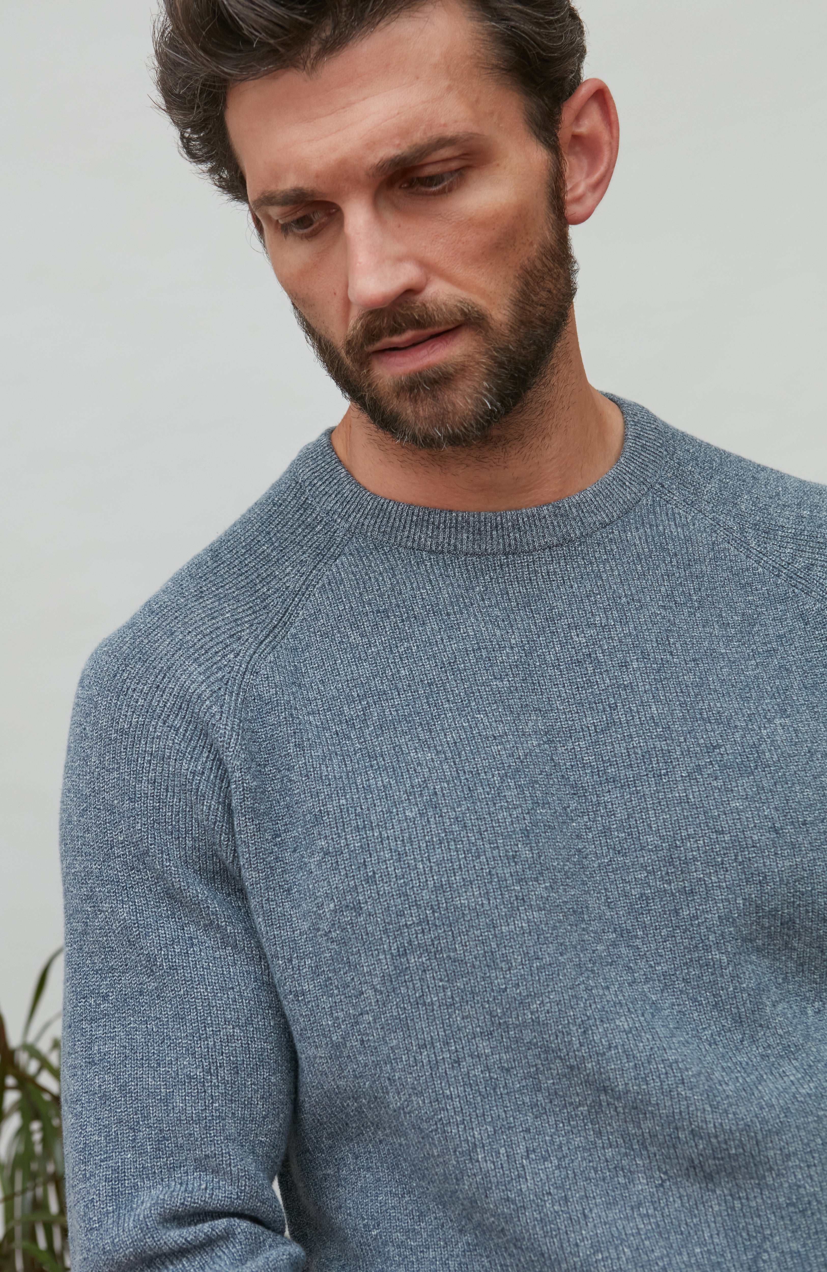 Mens Lightweight Cotton Fisherman Rib Jumper