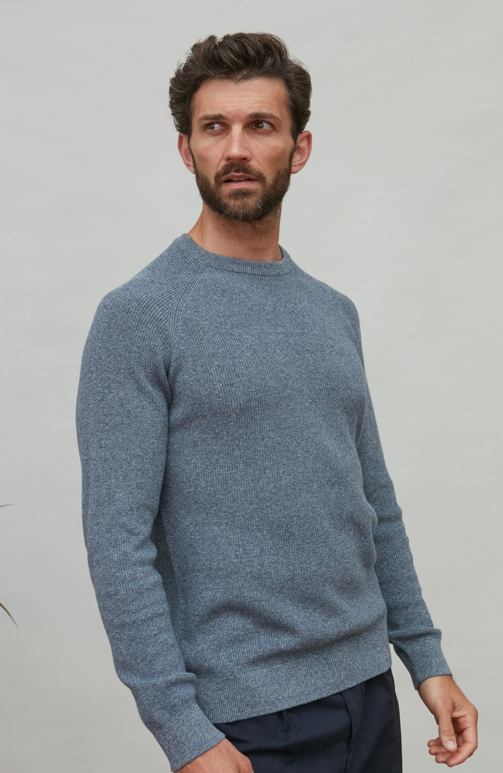 Mens Lightweight Cotton Fisherman Rib Jumper