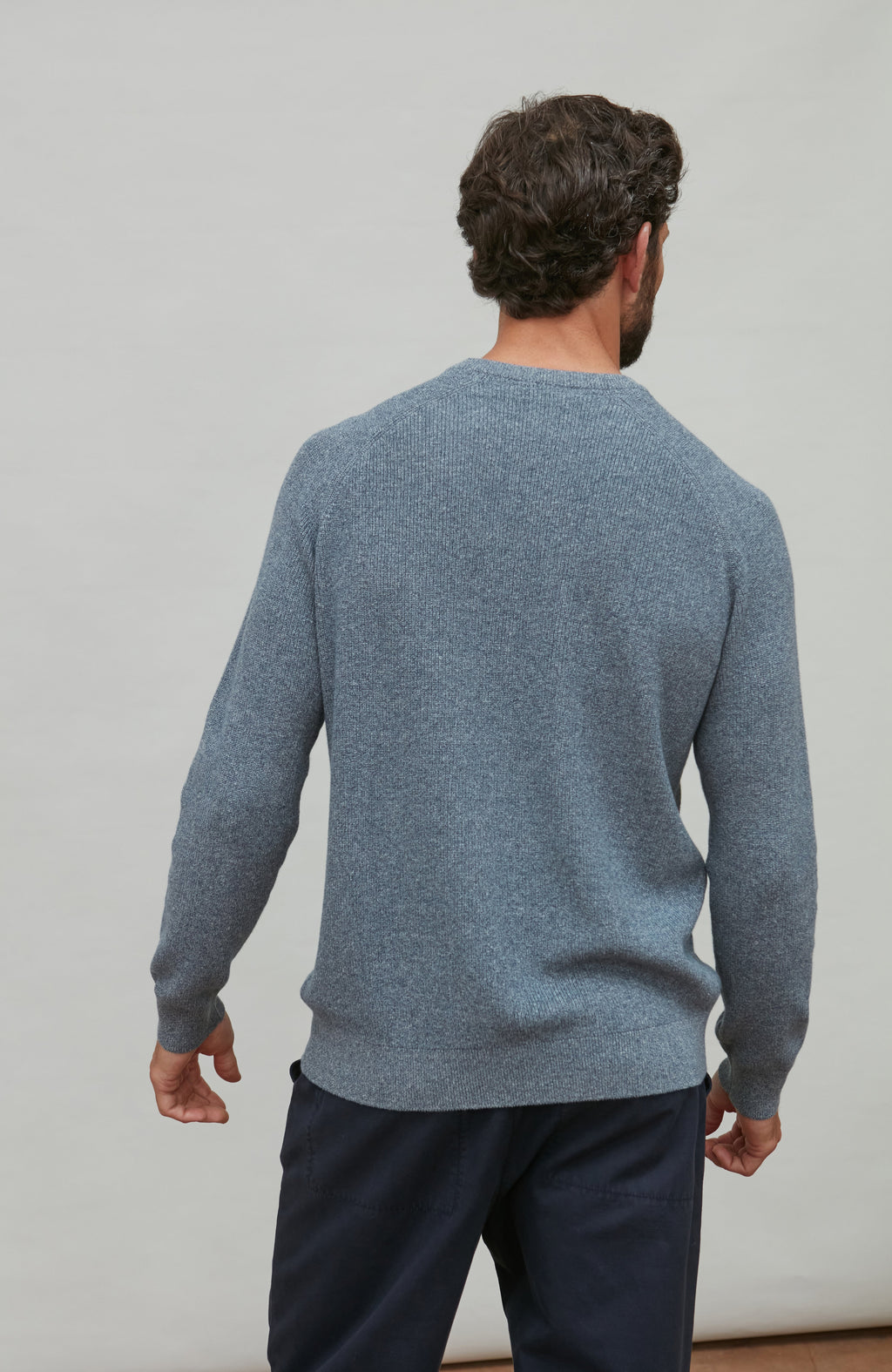 Mens Lightweight Cotton Fisherman Rib Jumper