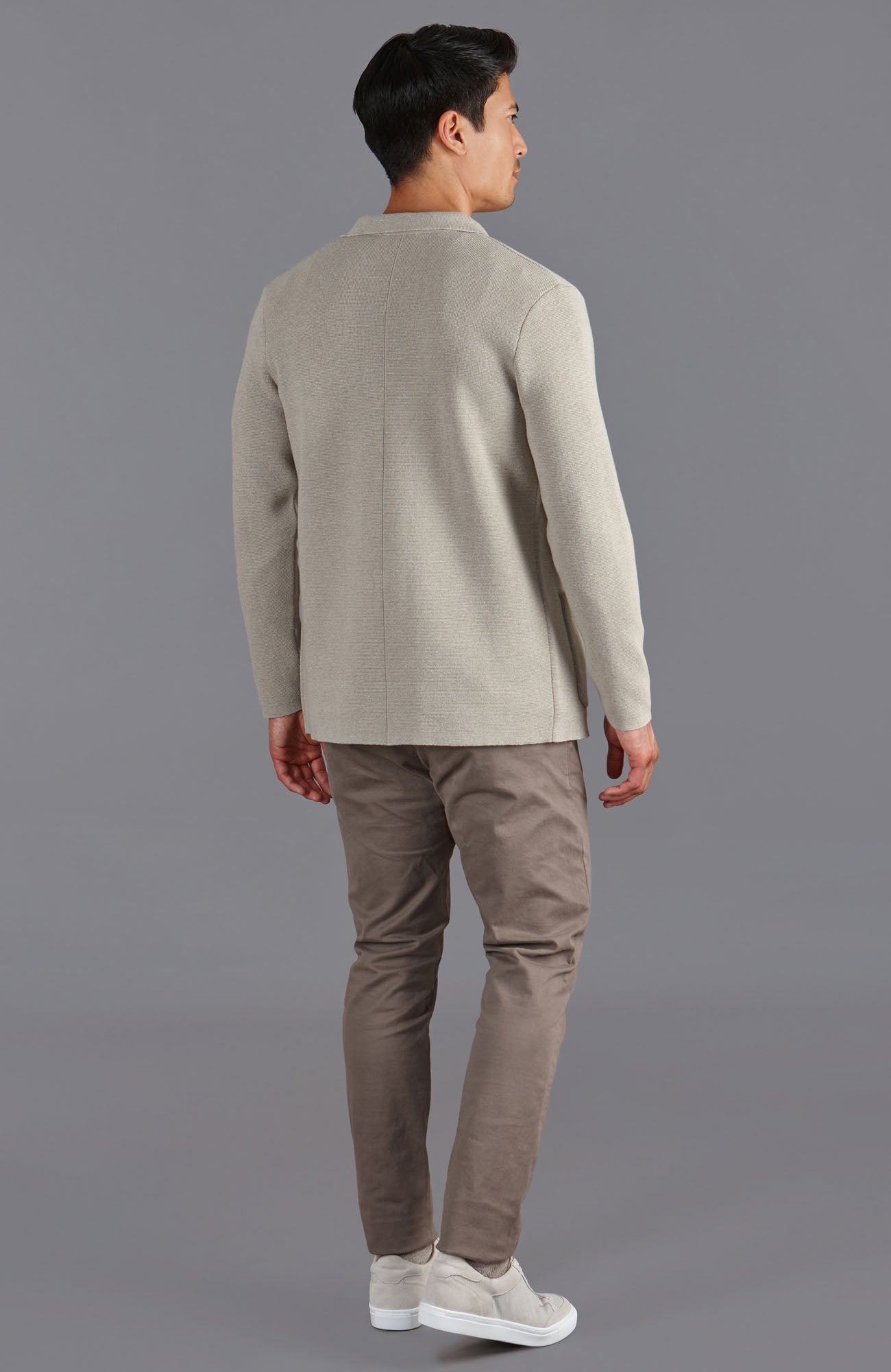 Mens Midweight Cotton Deconstructed Knitted Blazer