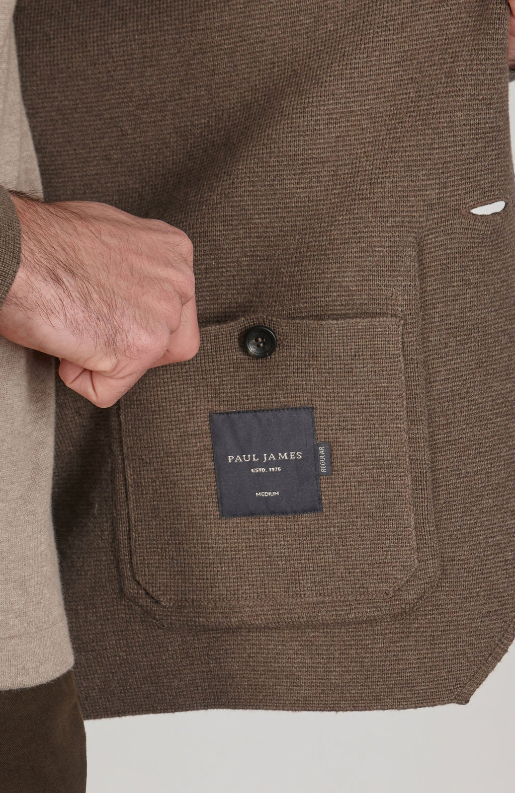 Mens Midweight Cotton Deconstructed Knitted Blazer