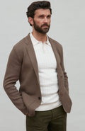 Mens Midweight Cotton Deconstructed Knitted Blazer