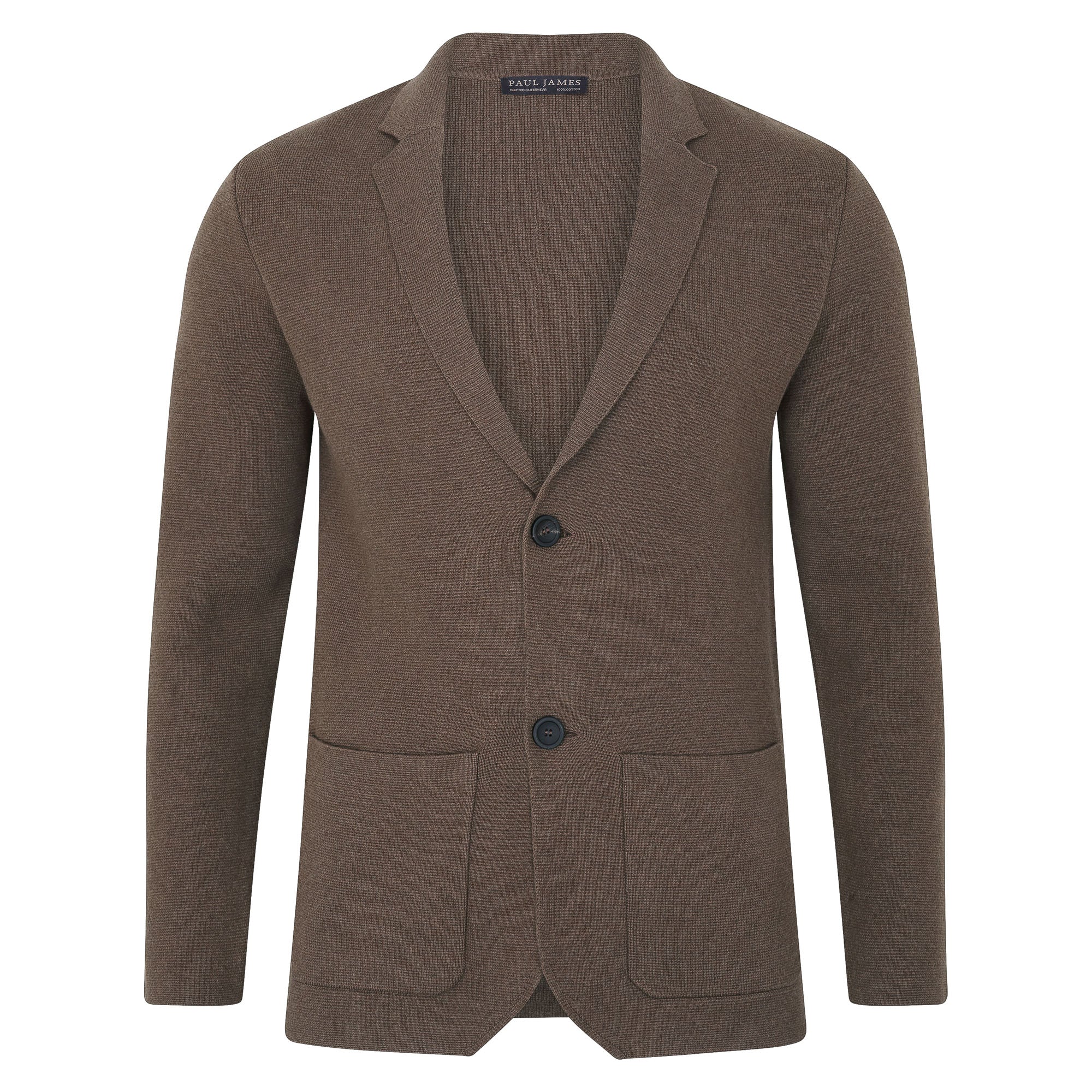 Mens Midweight Cotton Deconstructed Knitted Blazer