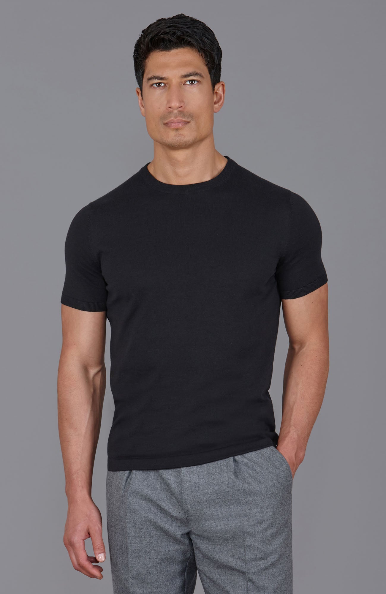 Mens Ultra Fine Cotton Knitted T-Shirt
