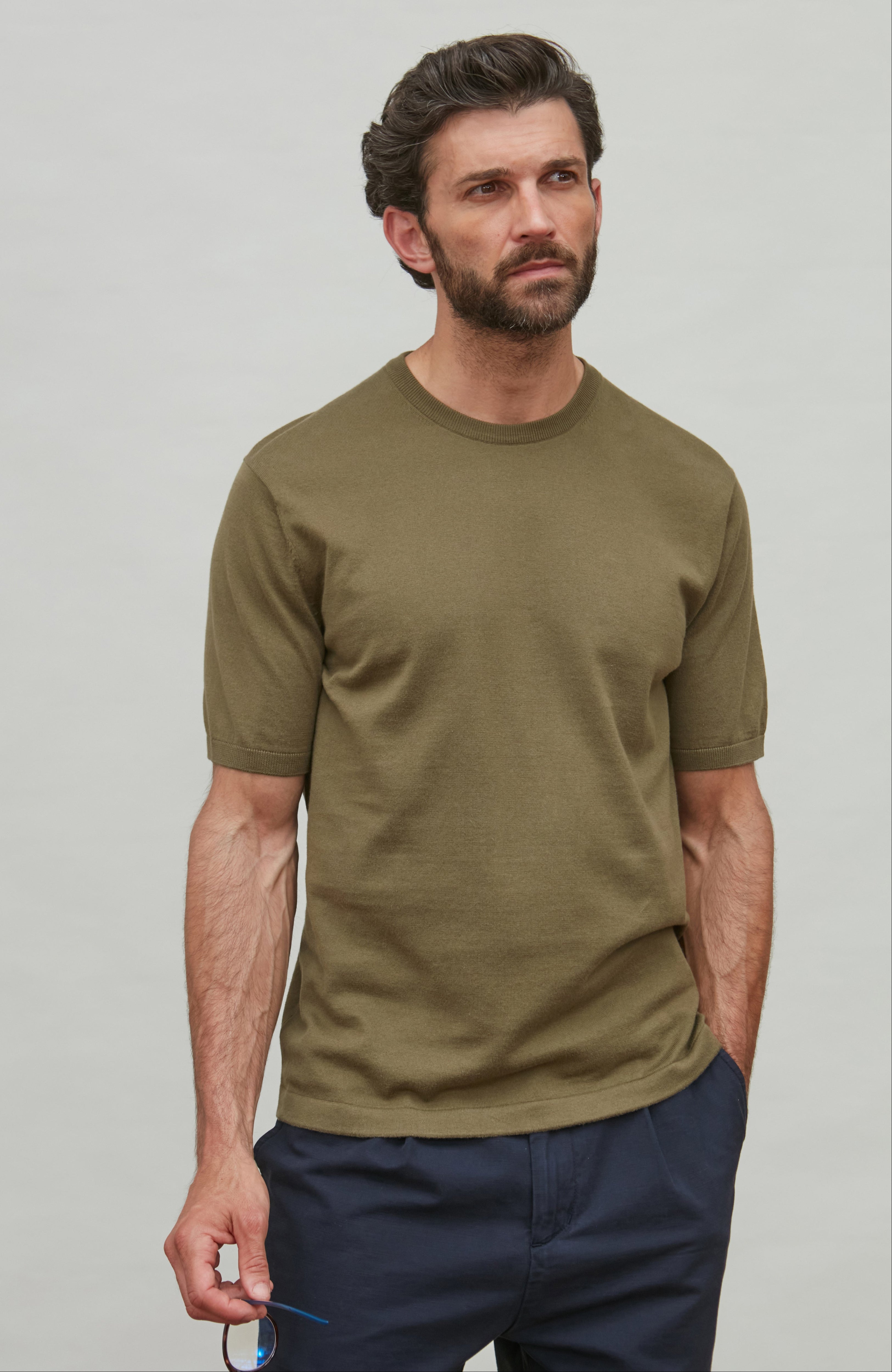 Mens Ultra Fine Cotton Knitted T-Shirt