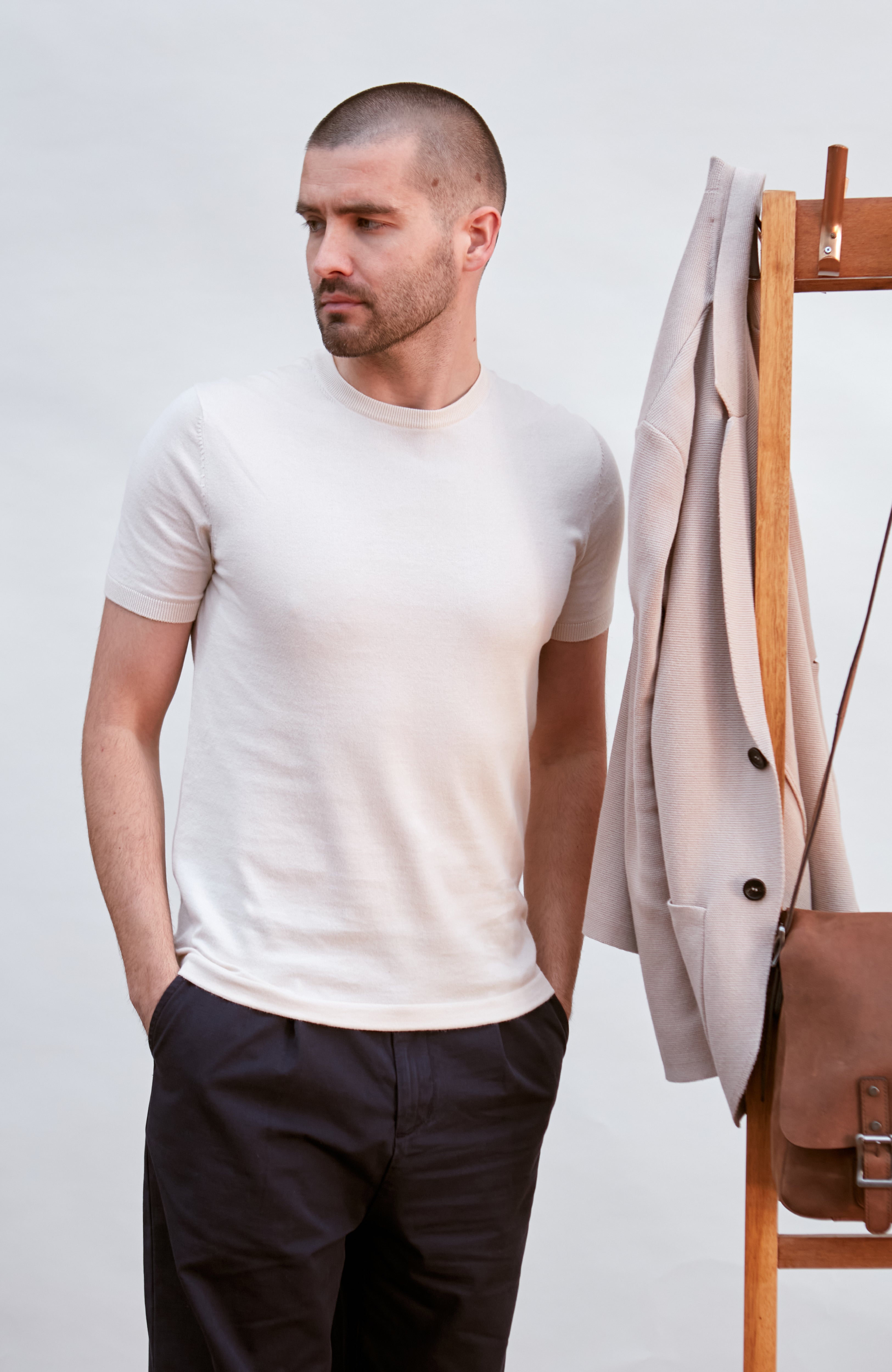 Mens Ultra Fine Cotton Knitted T-Shirt