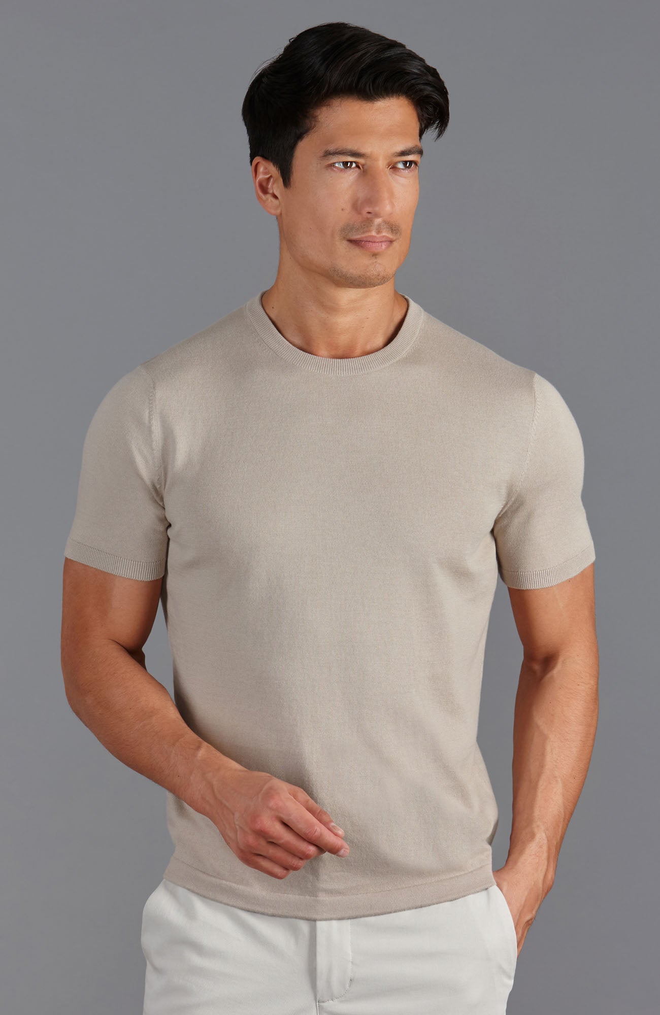 Mens Ultra Fine Cotton Knitted T-Shirt