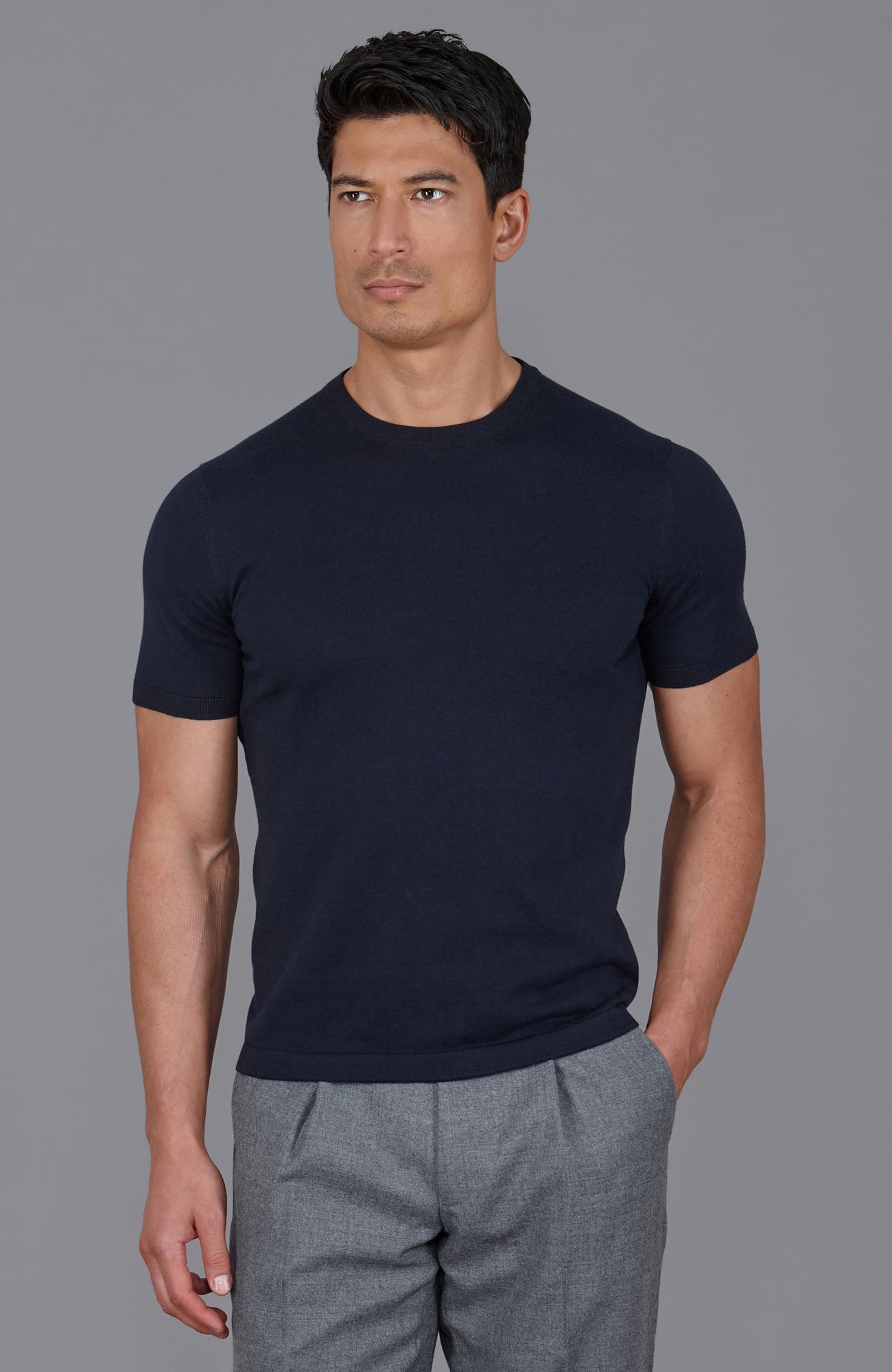 Mens Ultra Fine Cotton Knitted T-Shirt