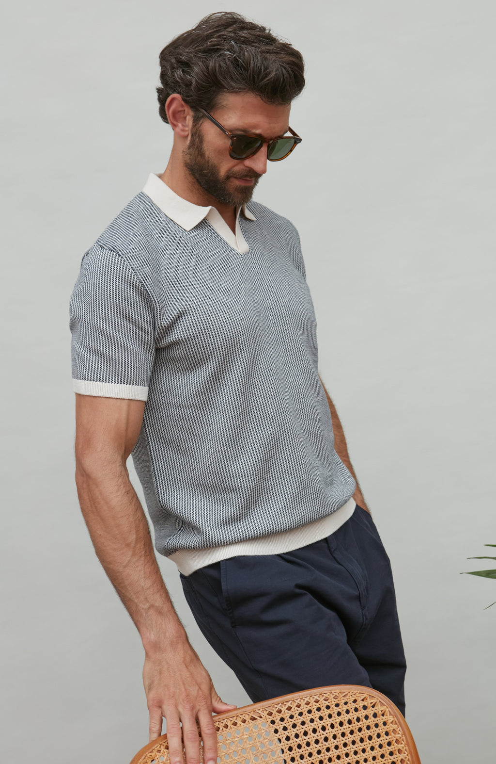 Mens Lightweight Cotton Fishermans Buttonless Polo Shirt