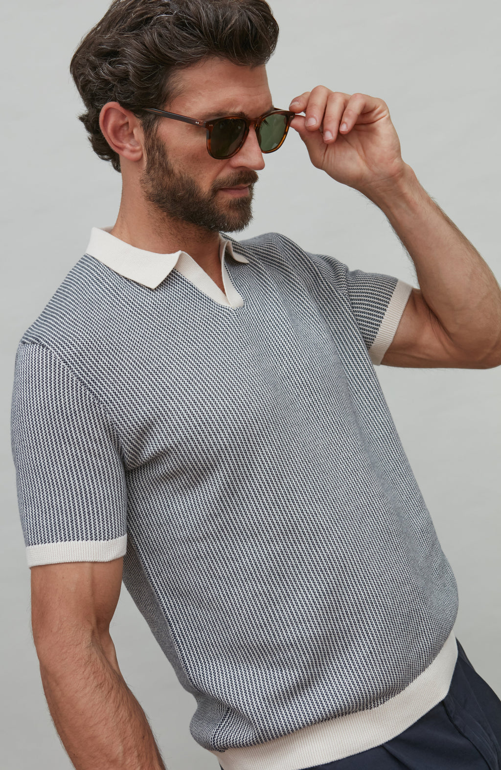 Mens Lightweight Cotton Fishermans Buttonless Polo Shirt