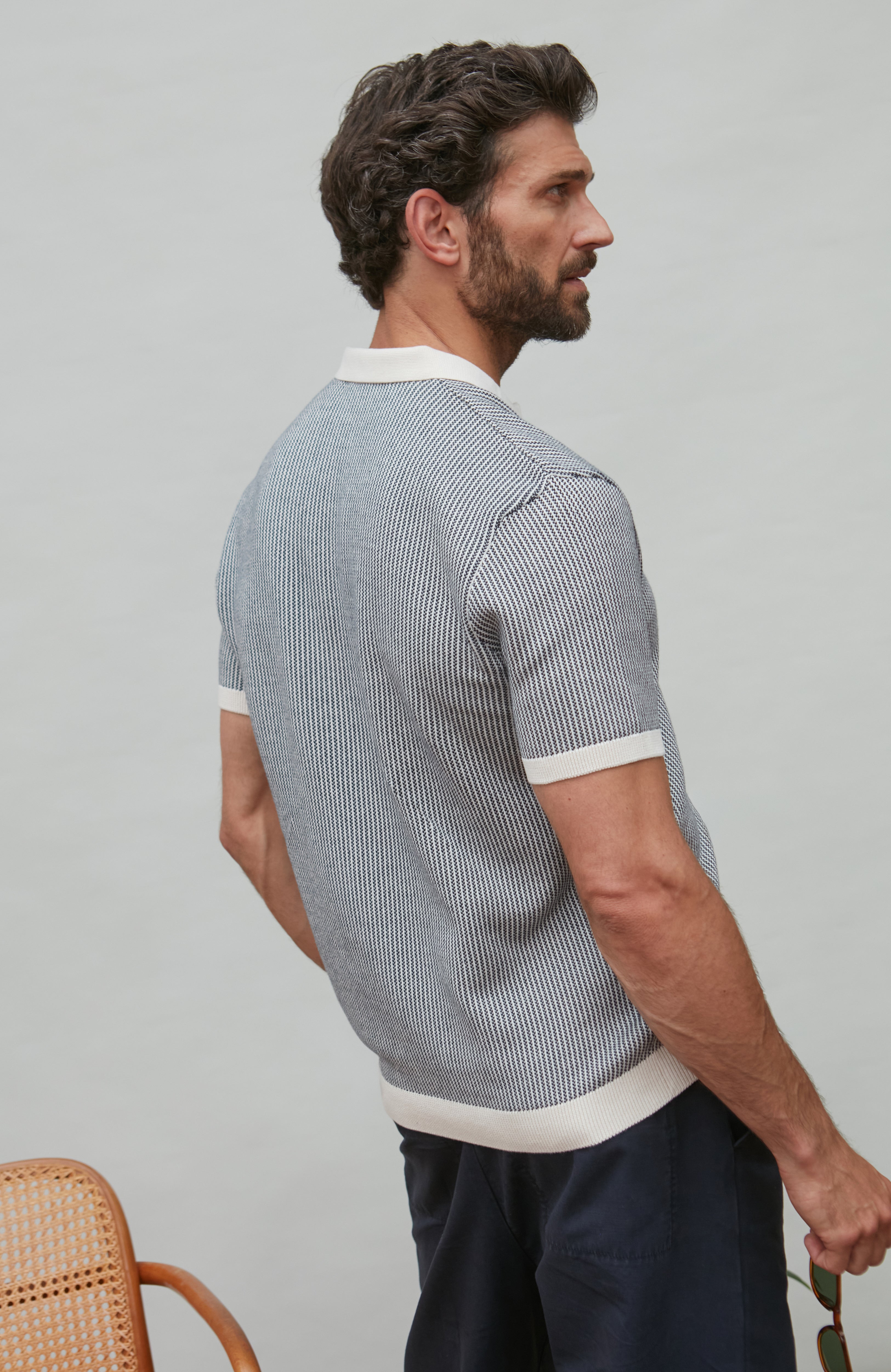 Mens Lightweight Cotton Fishermans Buttonless Polo Shirt