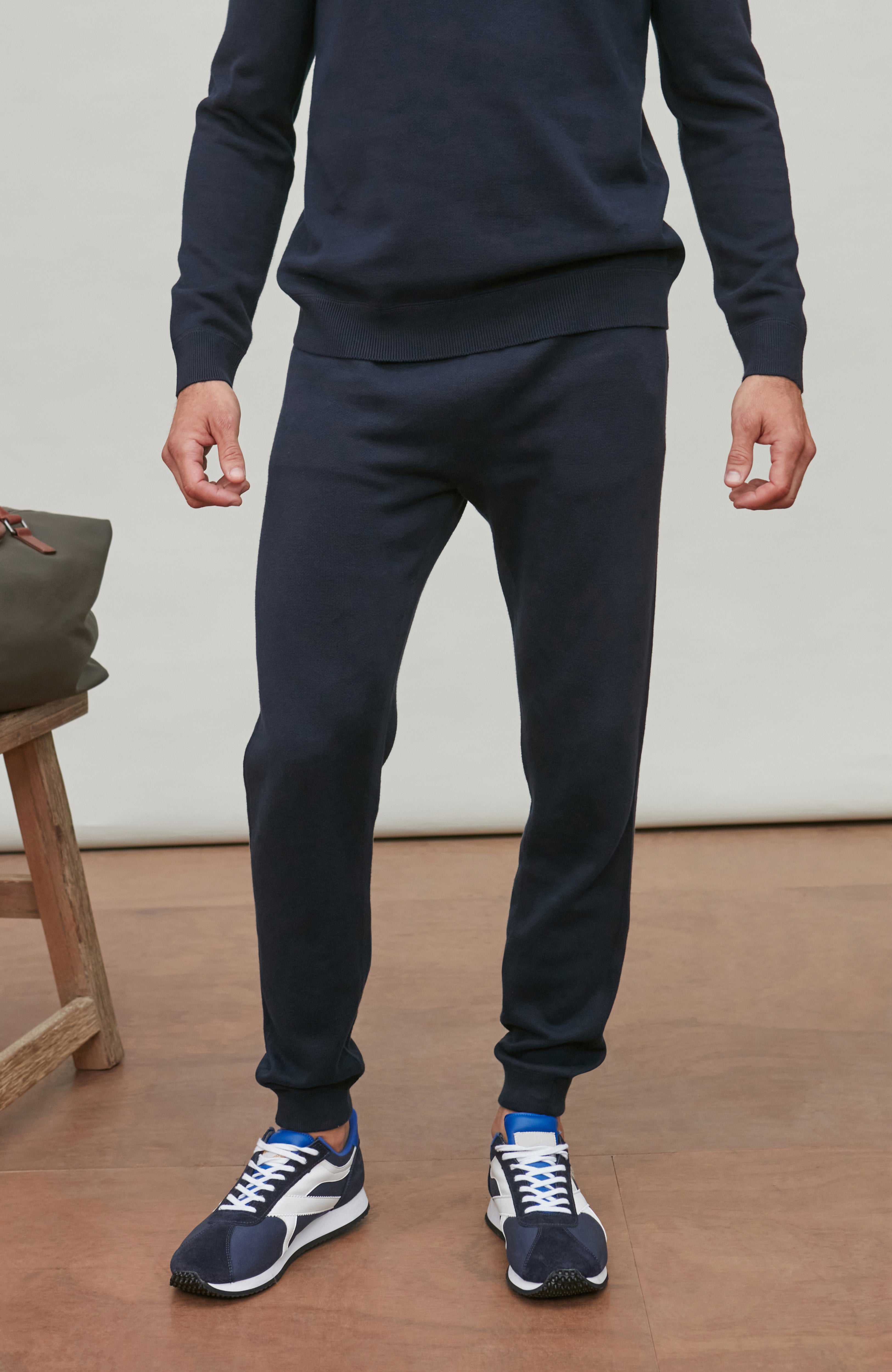 Mens Midweight Cotton Loopback Knitted Joggers