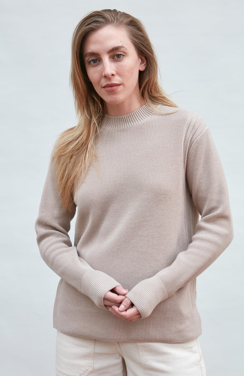 Womens Lightweight Cotton Fisherman Rib Jumper