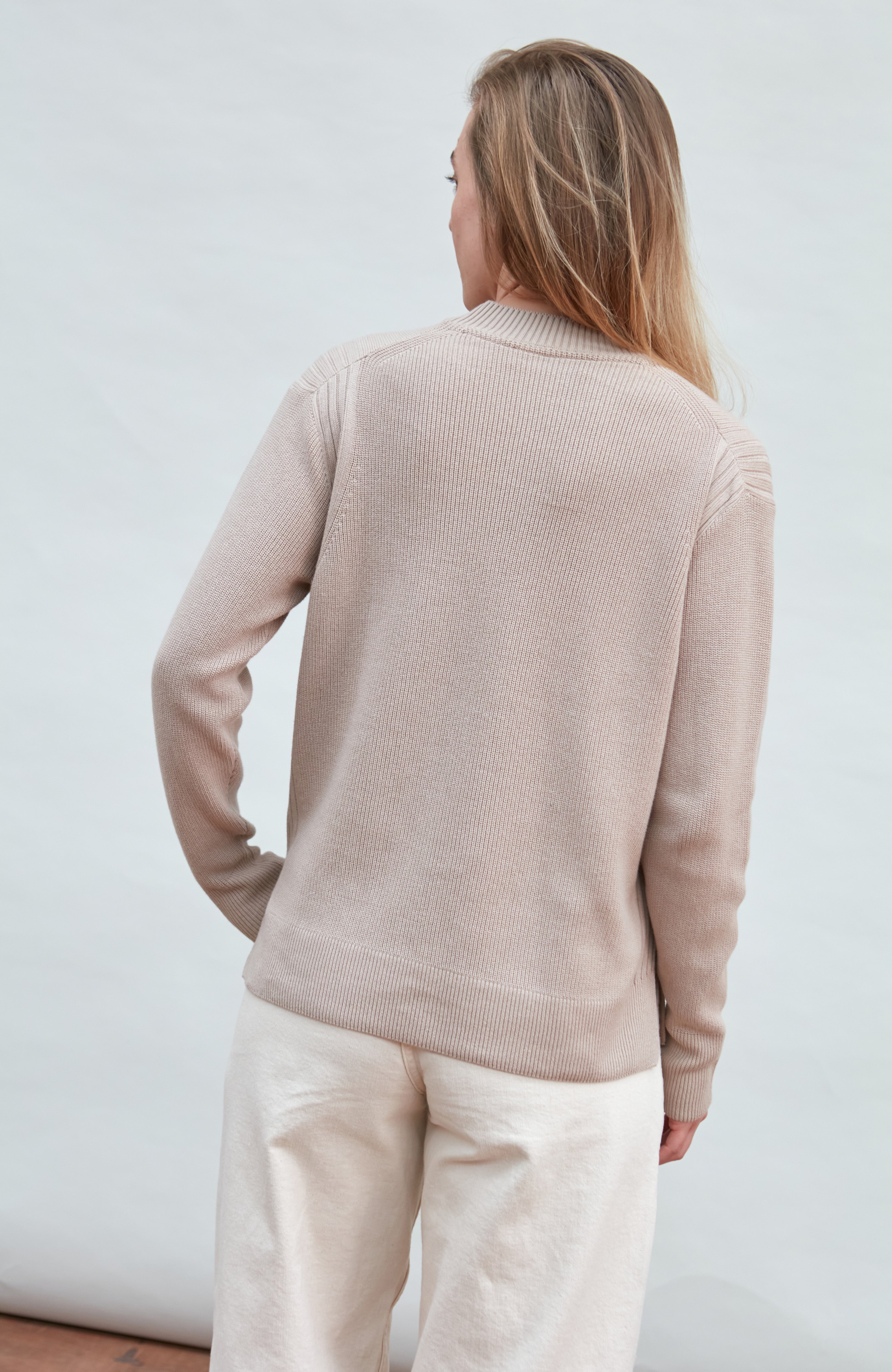 Womens Lightweight Cotton Fisherman Rib Jumper