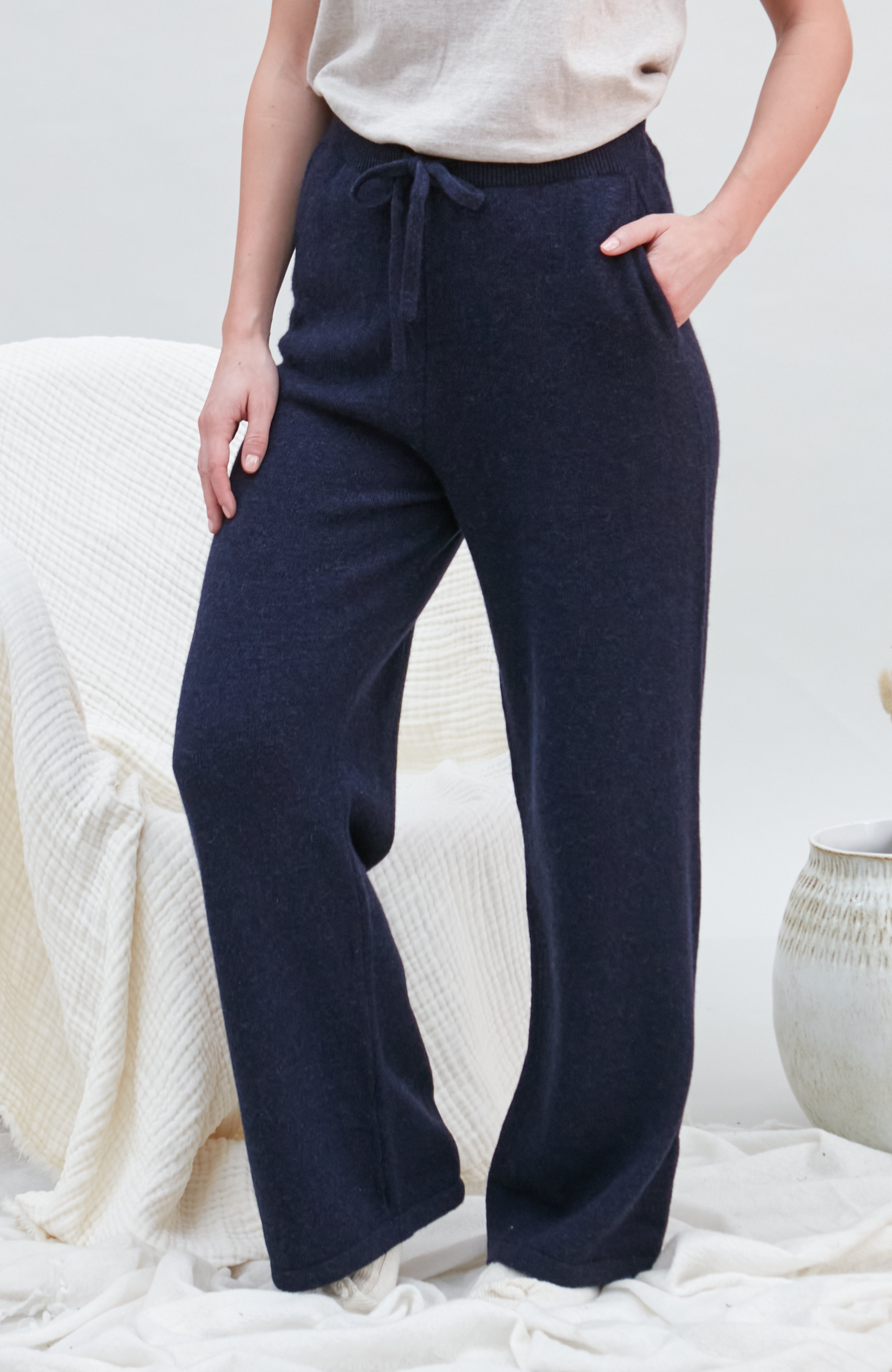 Womens Lambswool Knitted Trousers