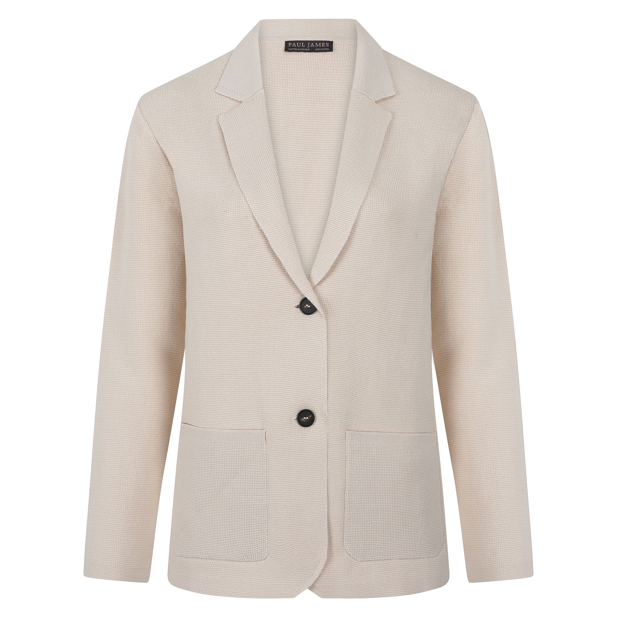 Womens Midweight Cotton Relaxed Fit Knitted Blazer