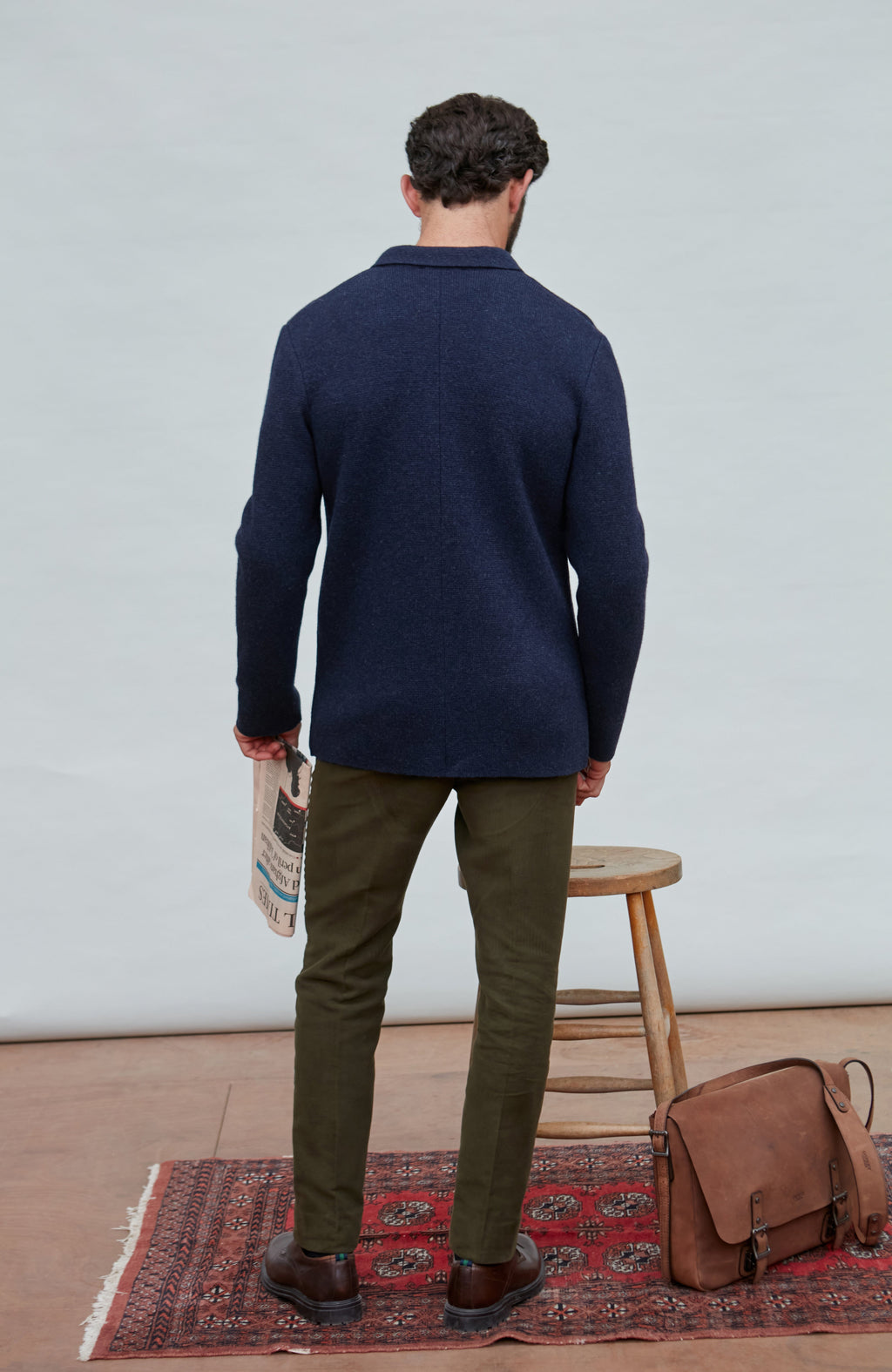 Mens Midweight Lambswool Knitted Blazer