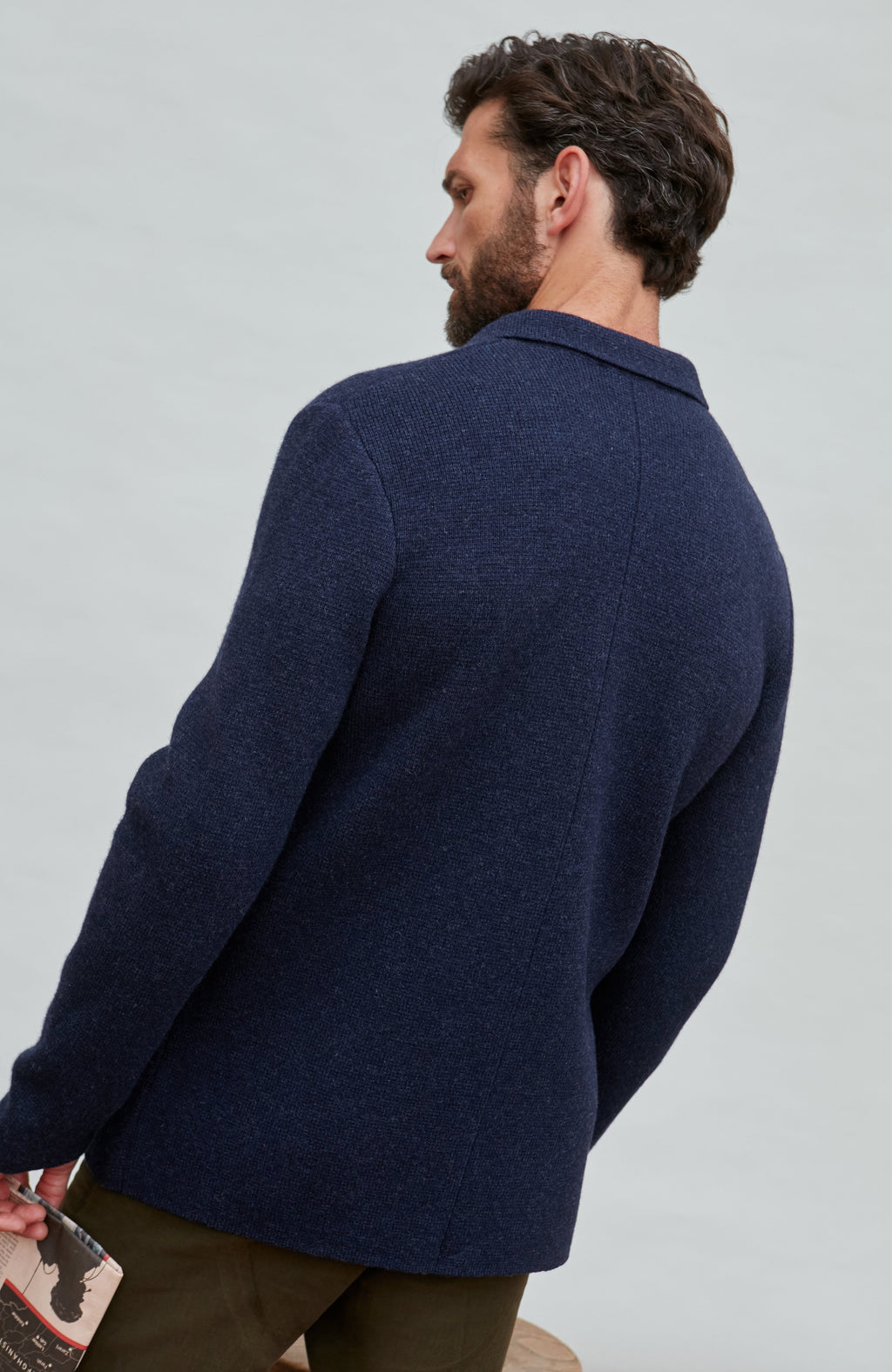 Mens Midweight Lambswool Knitted Blazer