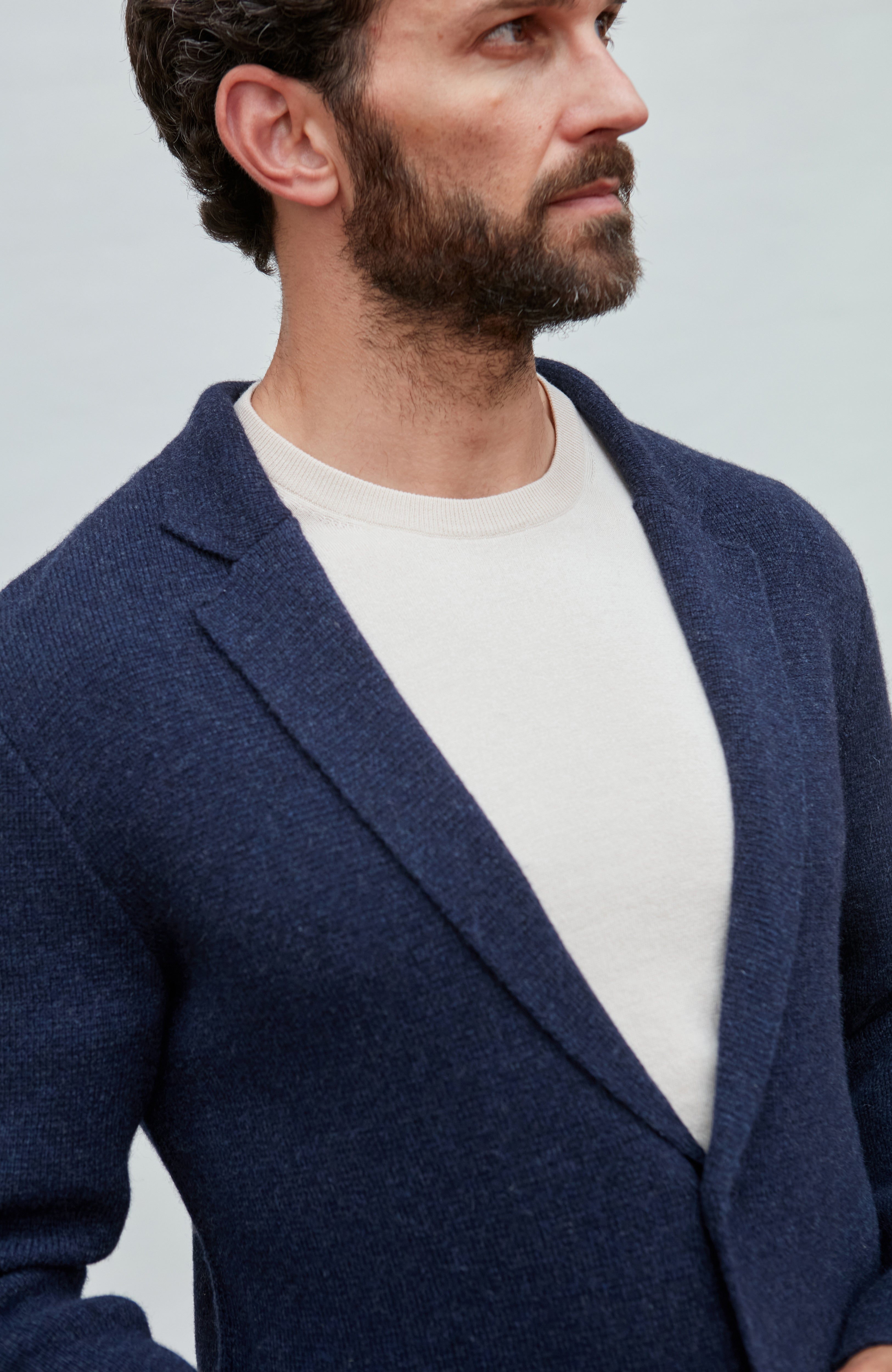Mens Midweight Lambswool Knitted Blazer