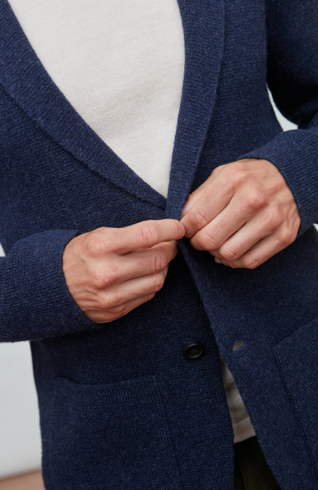 Mens Midweight Lambswool Knitted Blazer