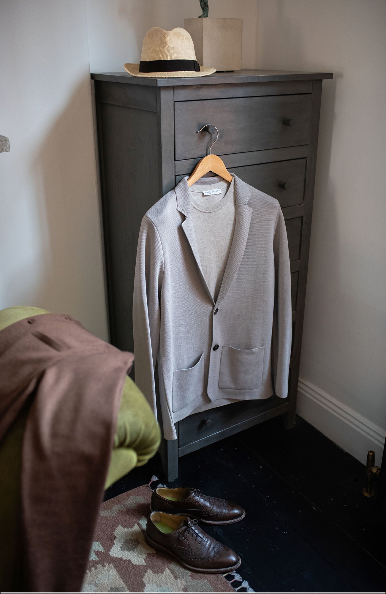 Mens Lightweight Mercerised Cotton Knitted Blazer