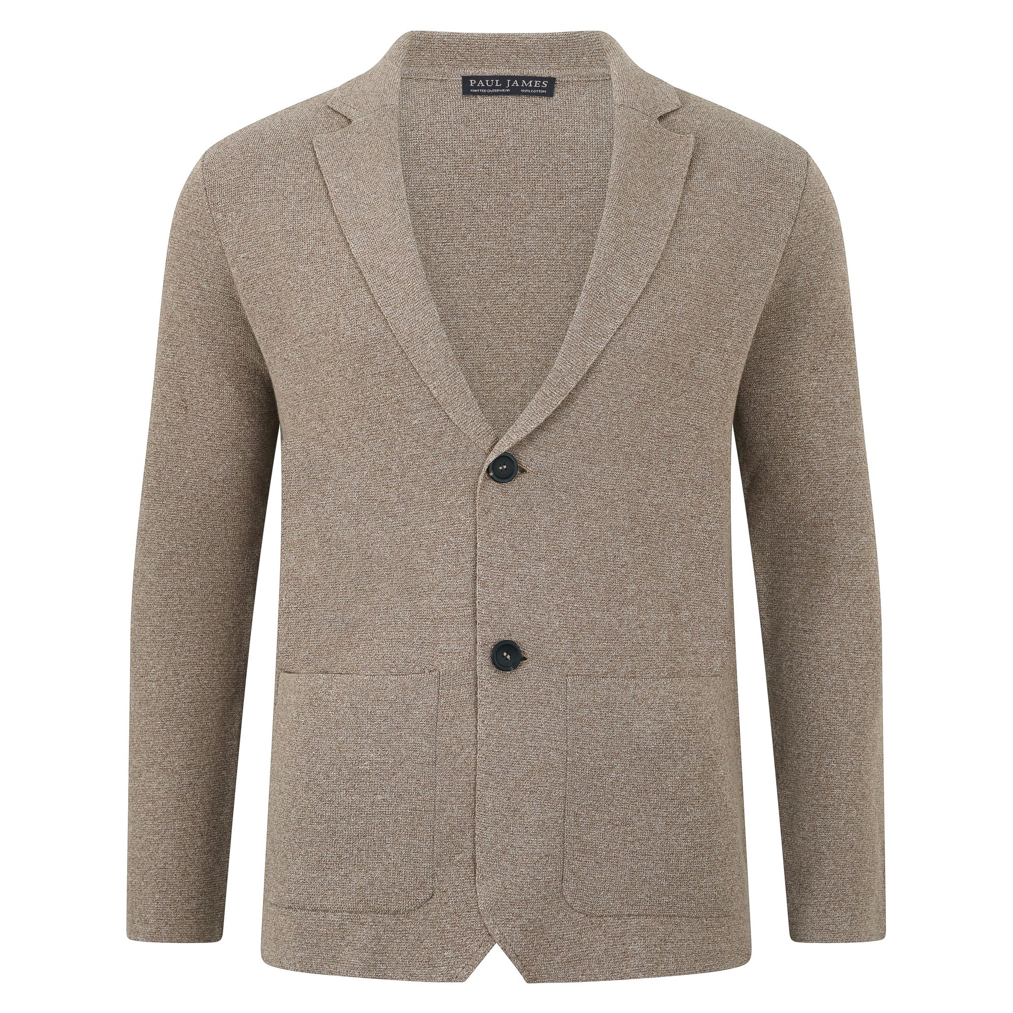Mens Lightweight Jaspe Cotton Knitted Blazer
