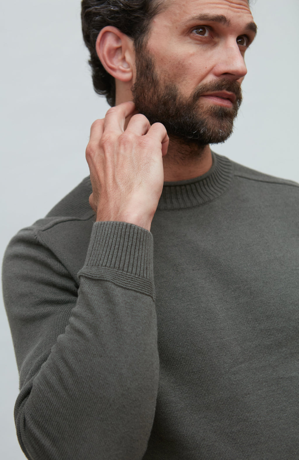 Mens Lightweight Organic Cotton Linen Saddle Shoulder Jumper