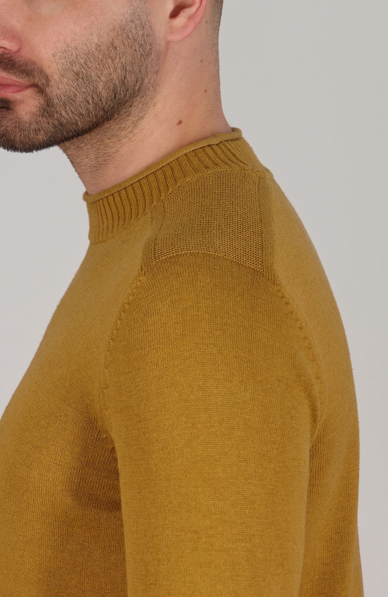 Mens Lightweight Organic Cotton Linen Saddle Shoulder Jumper