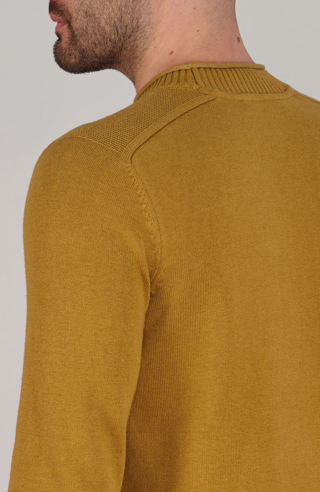 Mens Lightweight Organic Cotton Linen Saddle Shoulder Jumper
