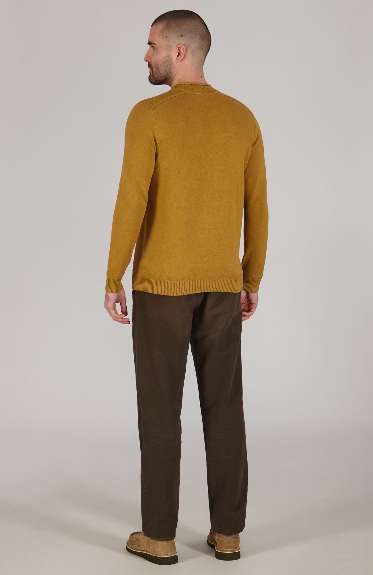 Mens Lightweight Organic Cotton Linen Saddle Shoulder Jumper