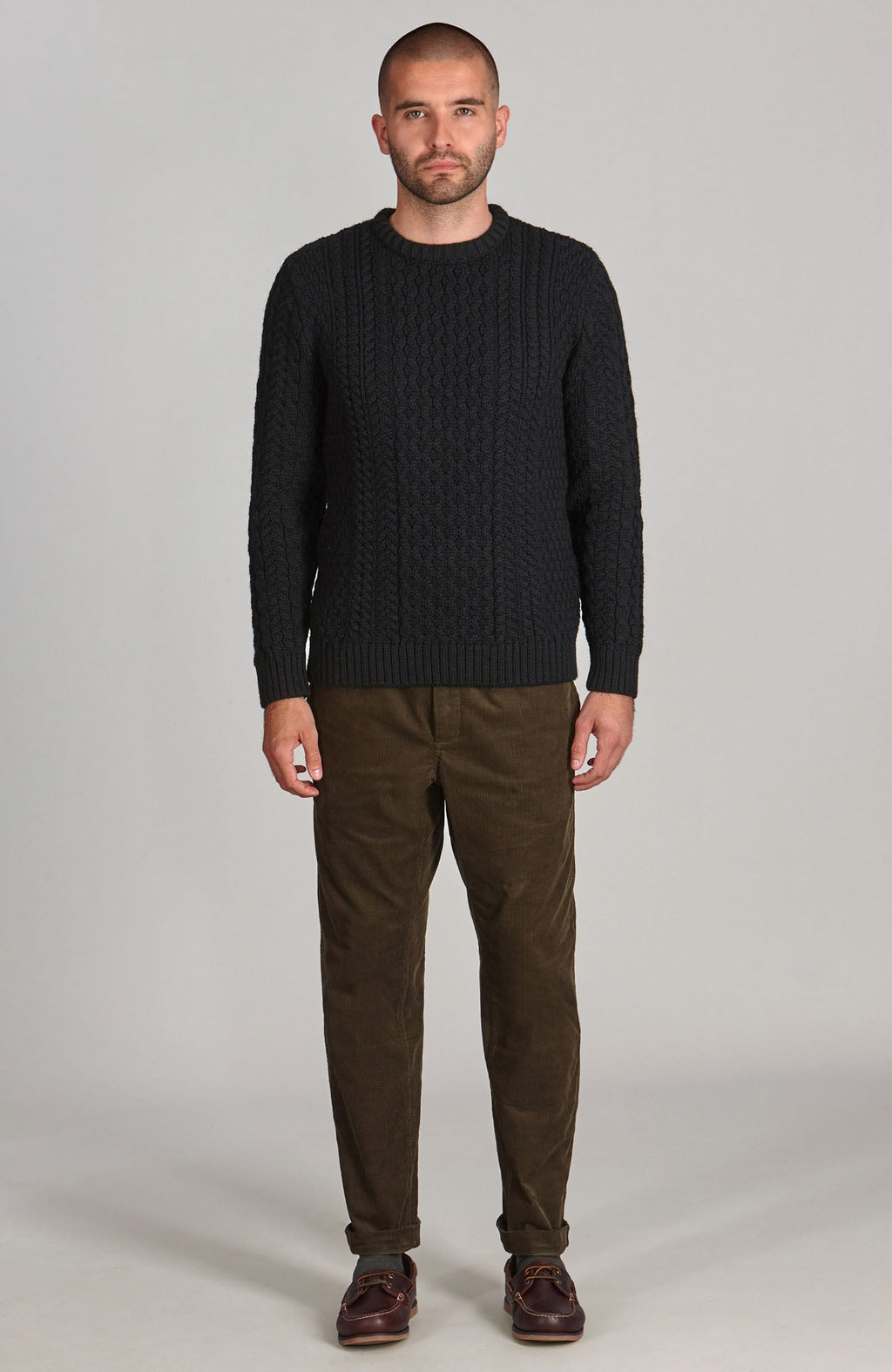 Mens Fisherman's British Wool Cable Jumper