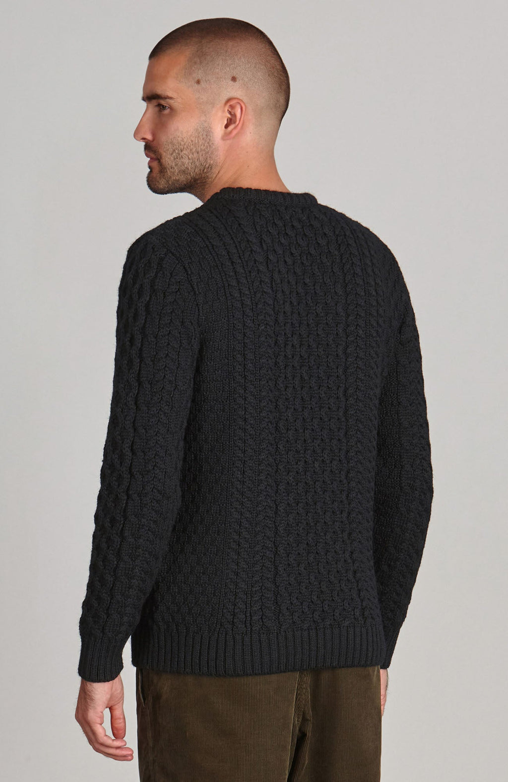 Mens Fisherman's British Wool Cable Jumper