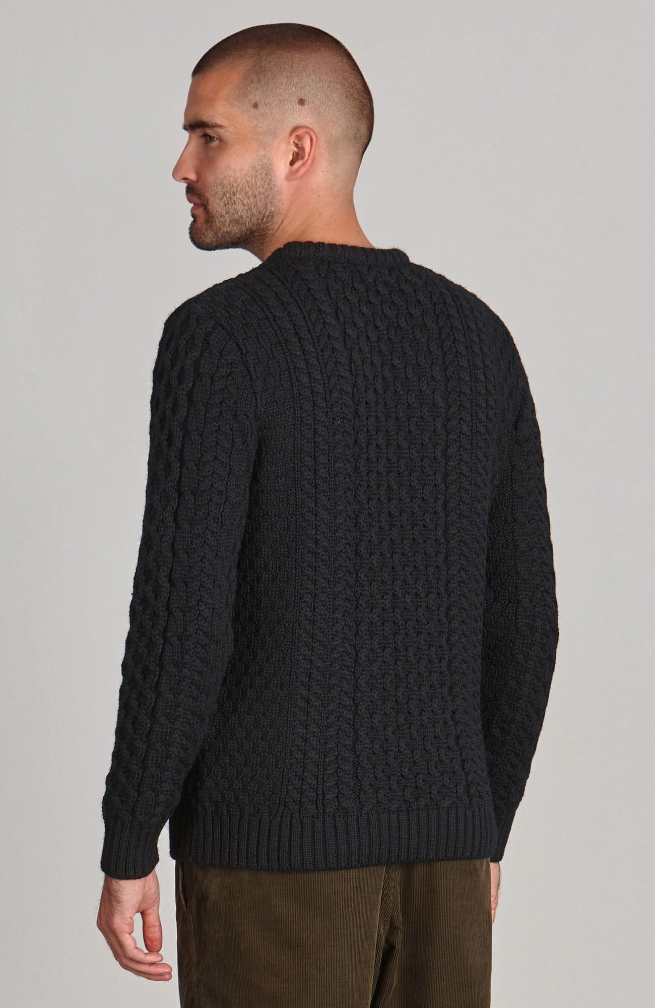 Mens Fisherman's British Wool Cable Jumper