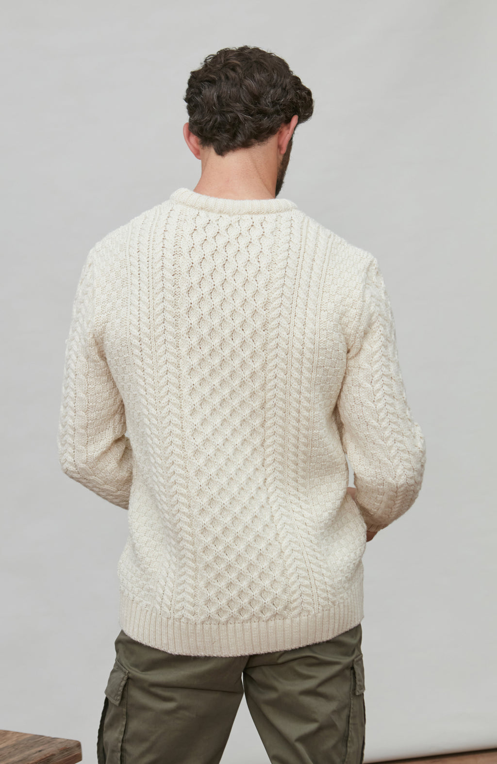 Mens Fisherman's British Wool Cable Jumper