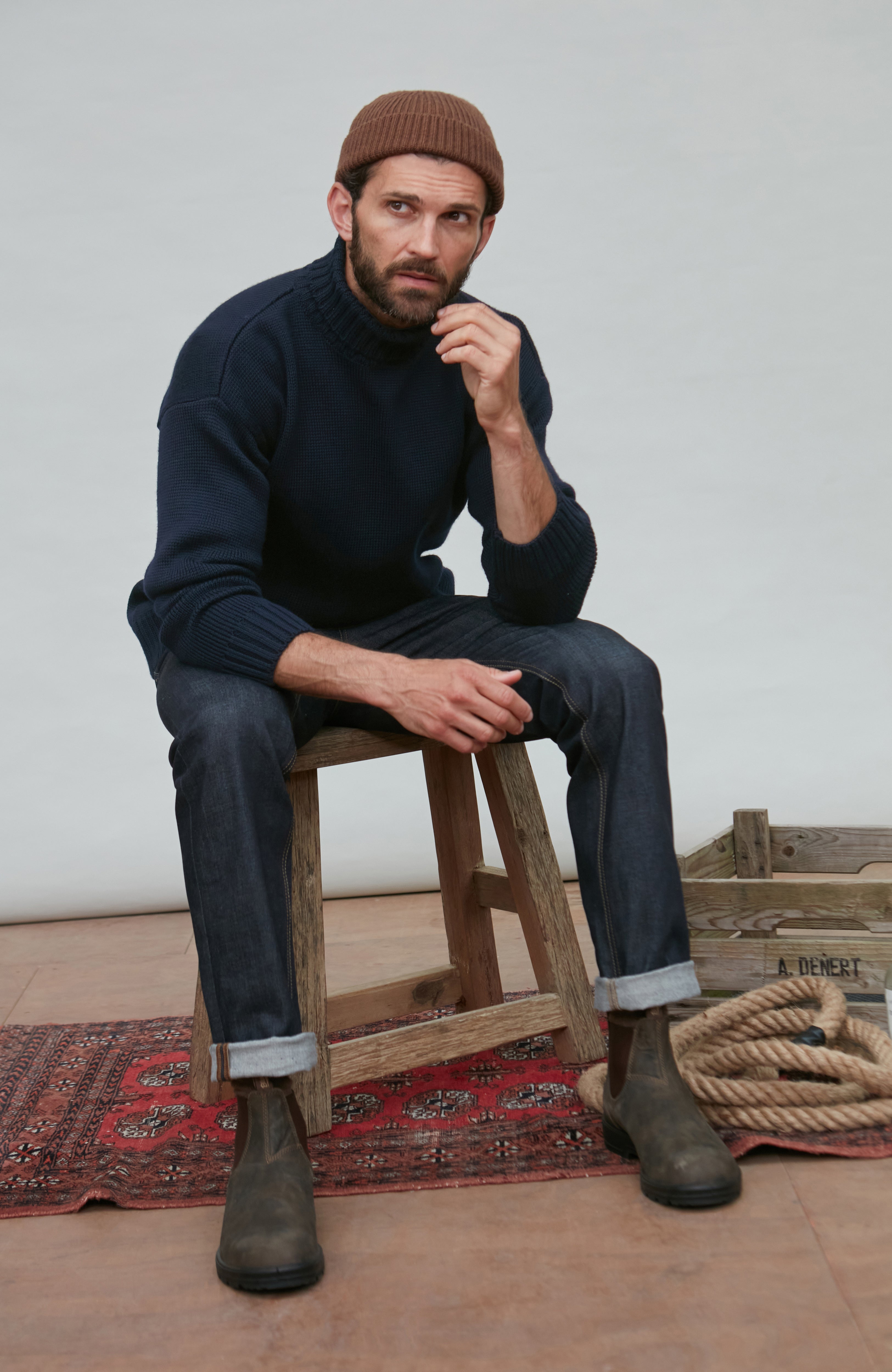 The Modern Submariner - Roll Neck Merino Wool Jumper