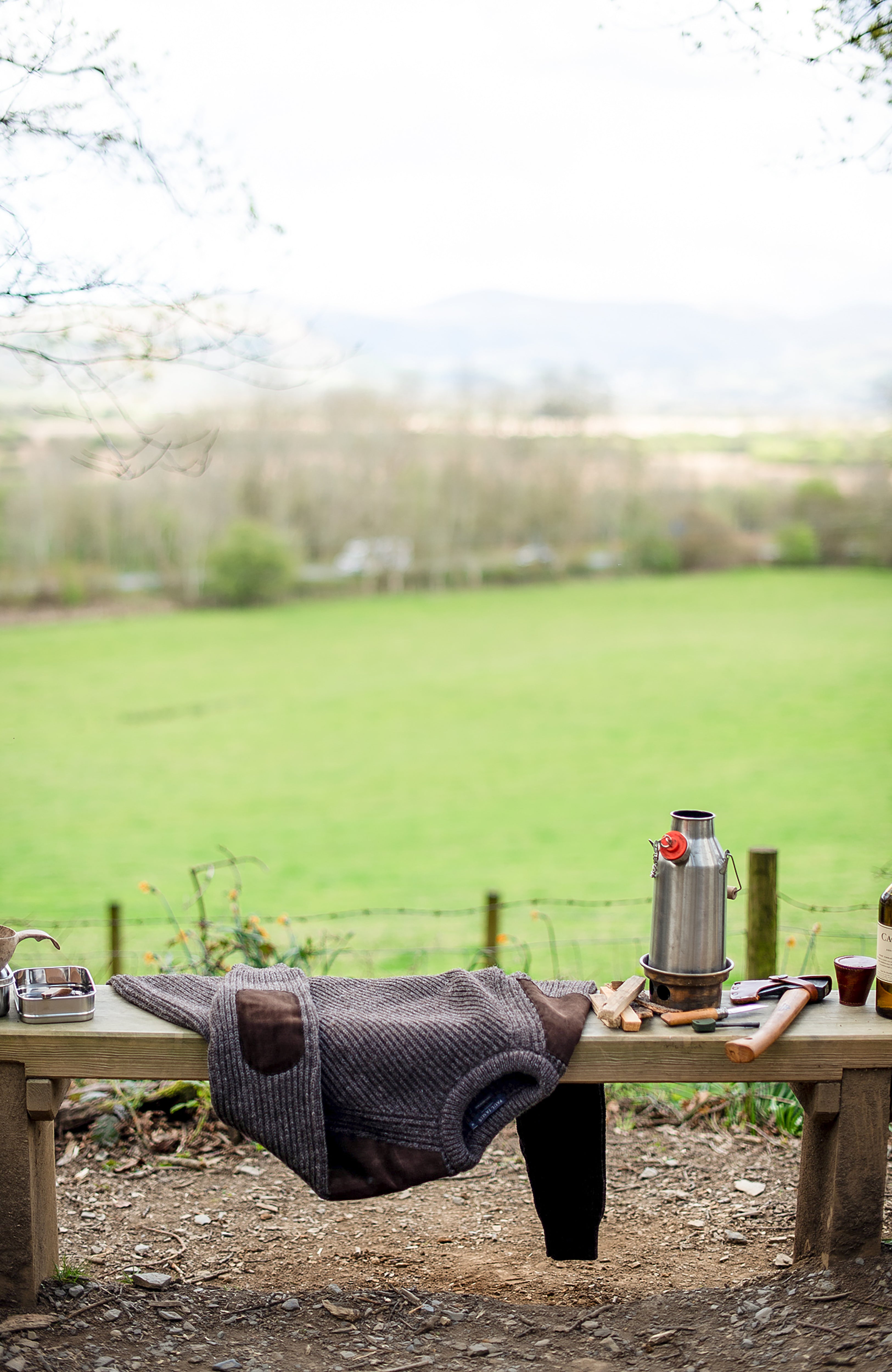 Mens Chunky British Wool Ribbed Shooting Jumper