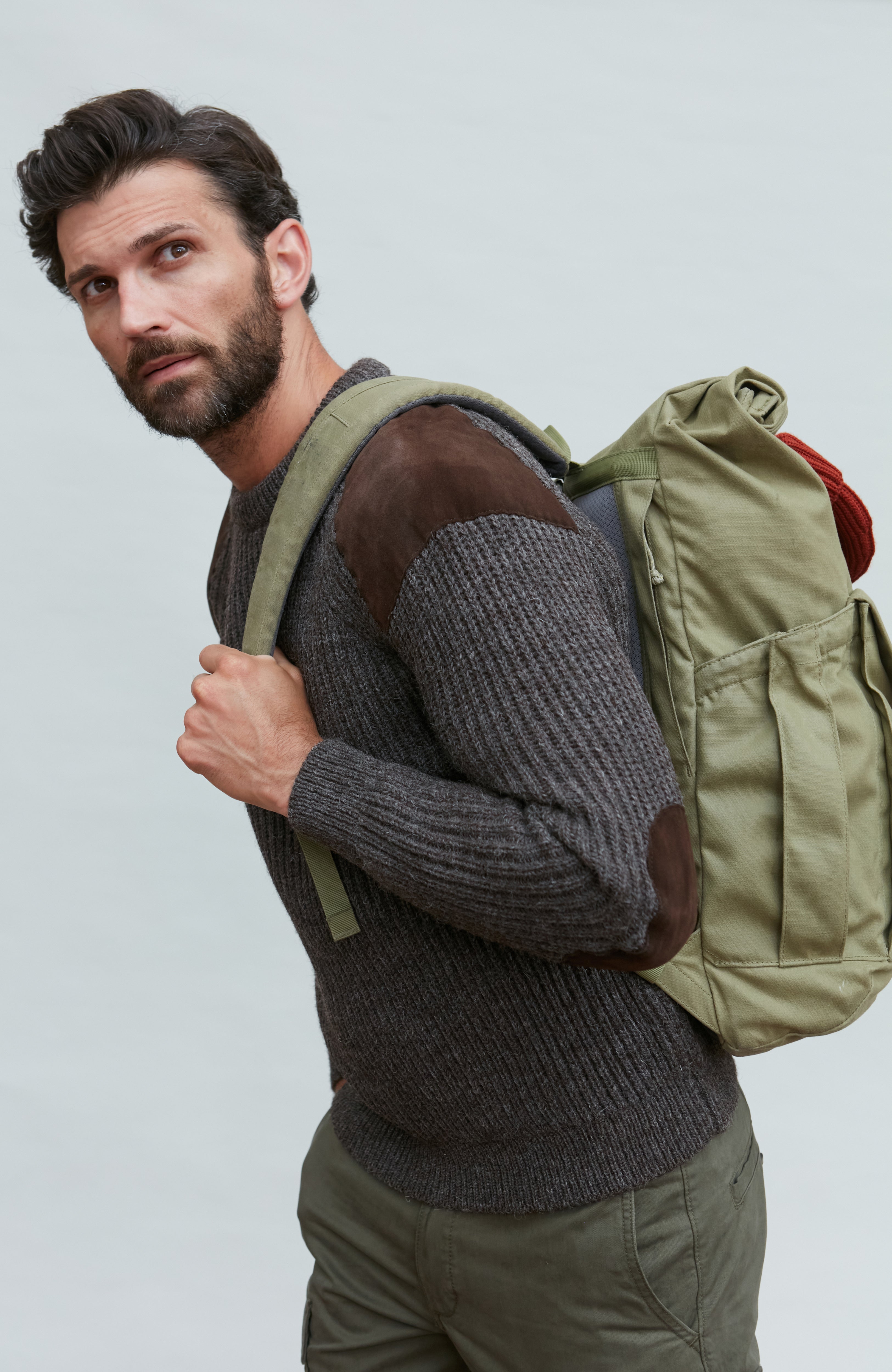 Mens Chunky British Wool Ribbed Shooting Jumper