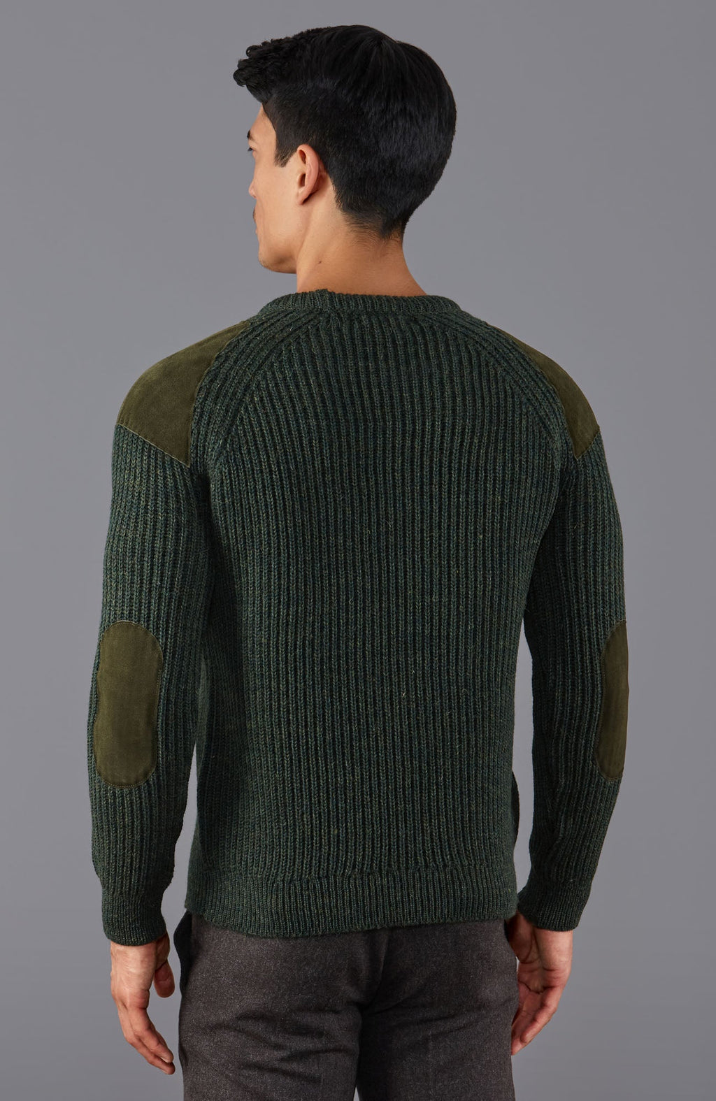 Mens Chunky British Wool Ribbed Shooting Jumper